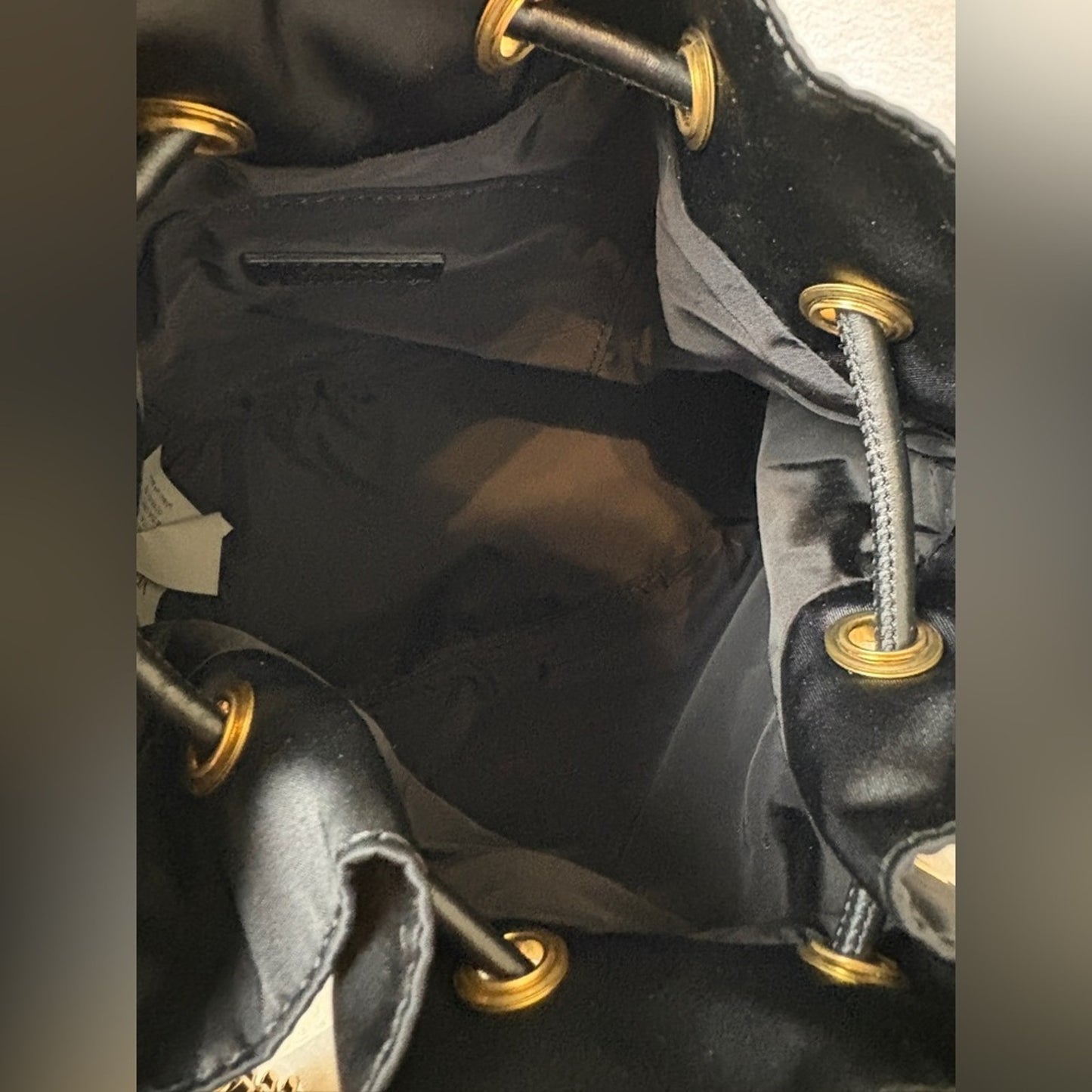 Versace Medusa Black and Gold bucket bag