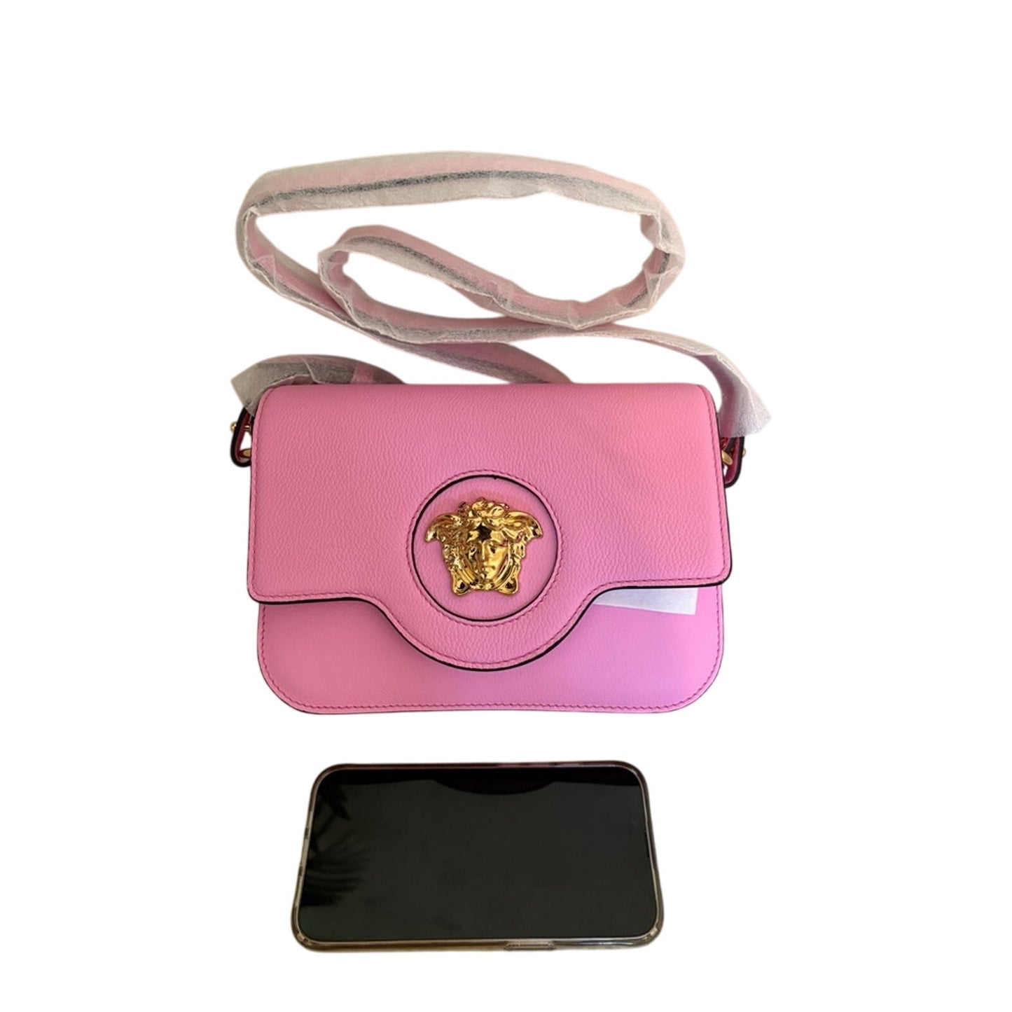Versace Pink la Medusa Crossbody Bag with Gold Hardware NWT