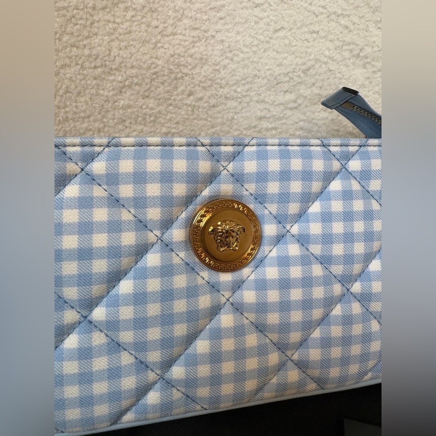 Versace Blue Checkered Women's Bag