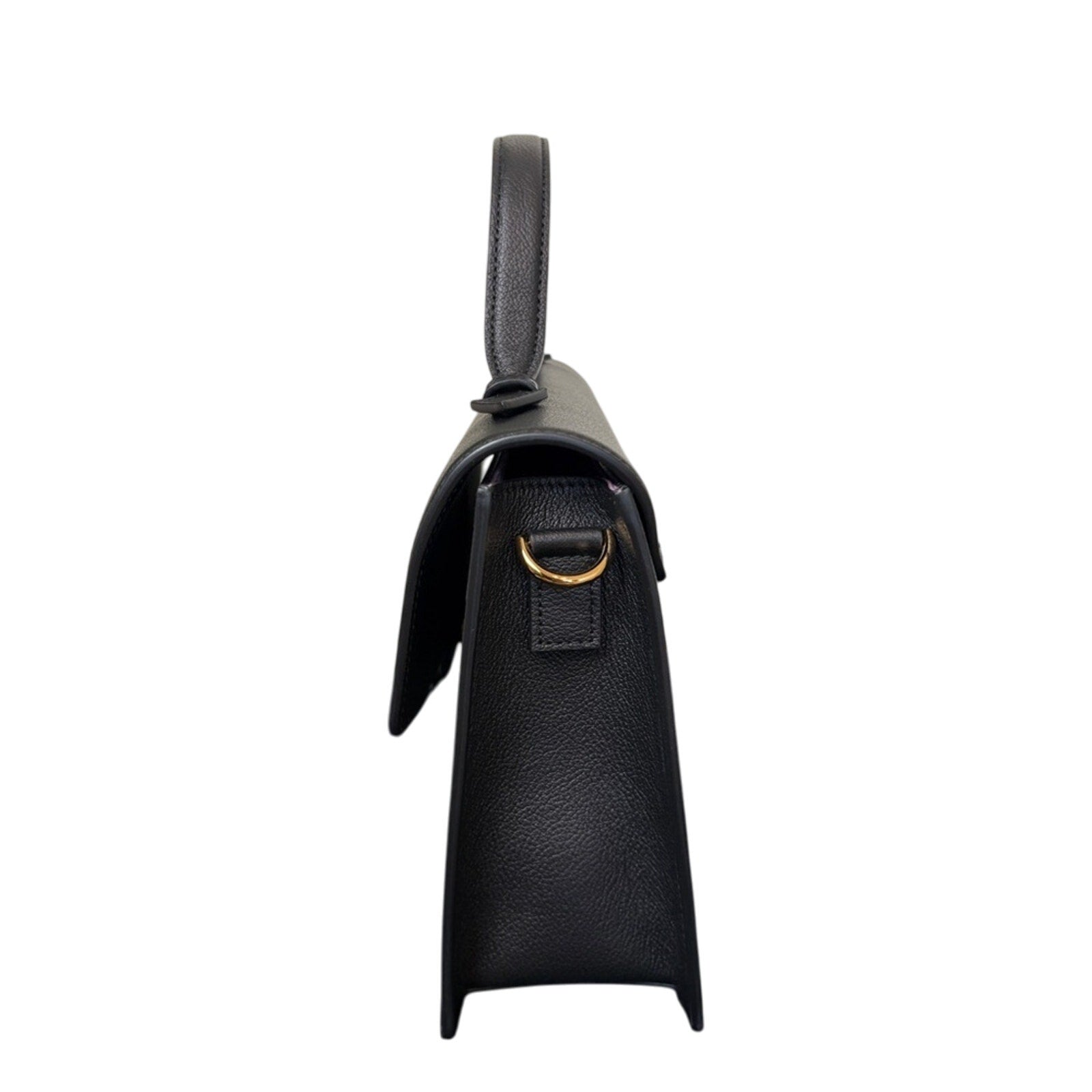 Versace Medusa flap Black Leather Handbag with crossbody strap
