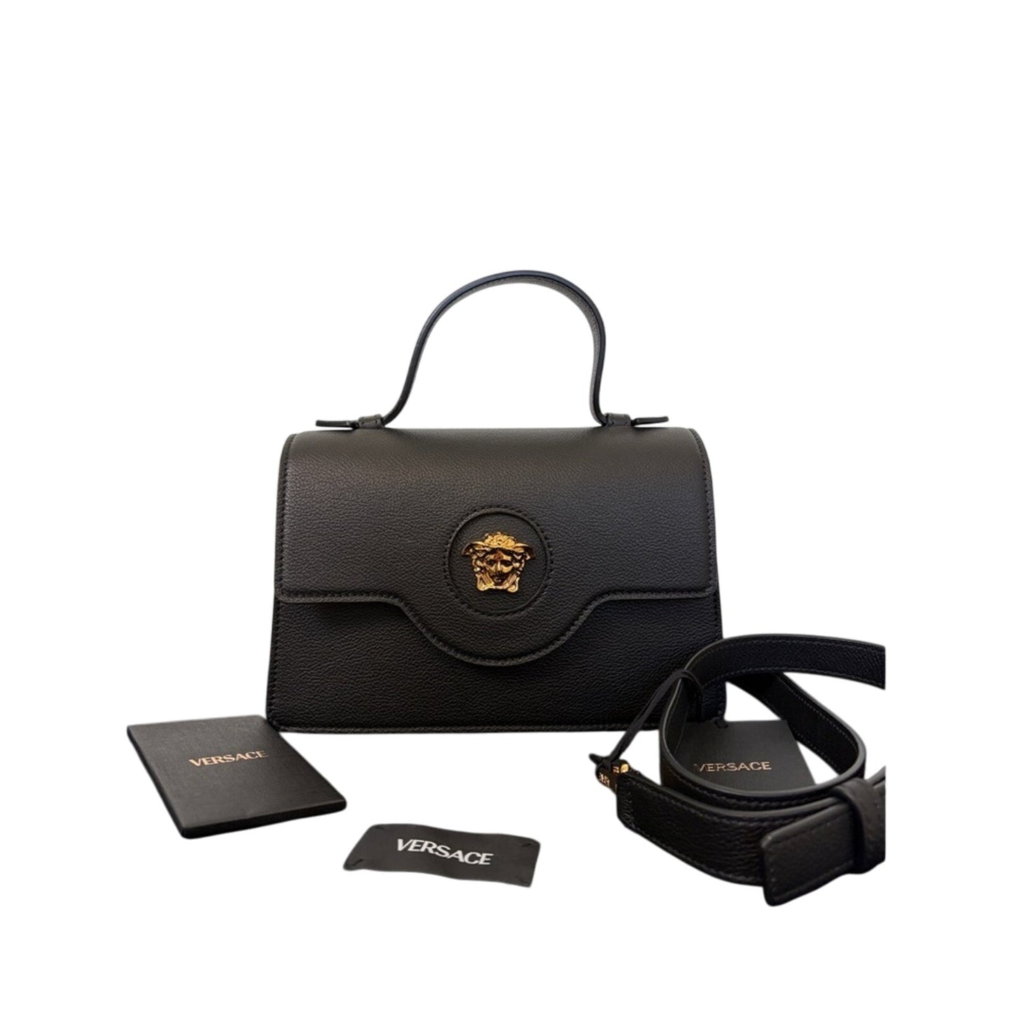 Versace La Medusa Top Handle Crossbody Bag Black NWT