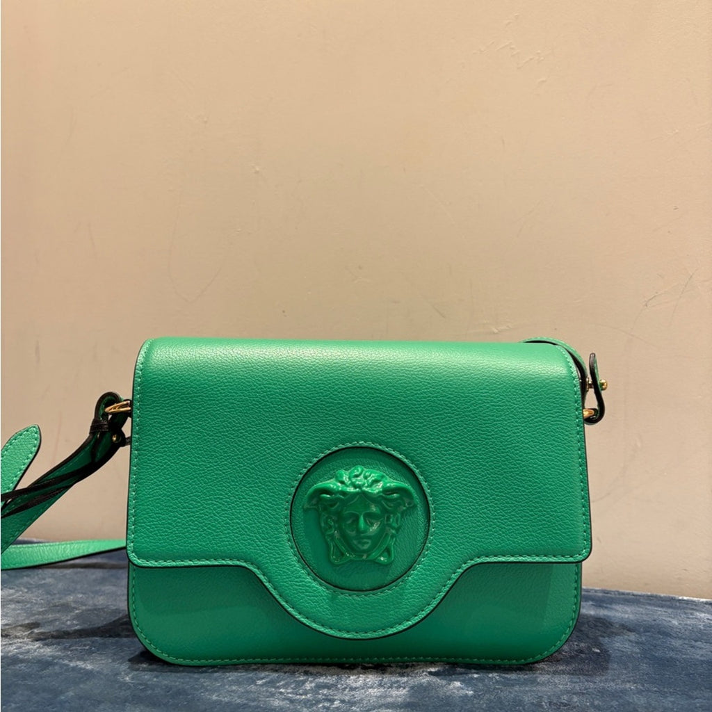 Versace Vibrant Green Crossbody Bag with Medusa NWT
