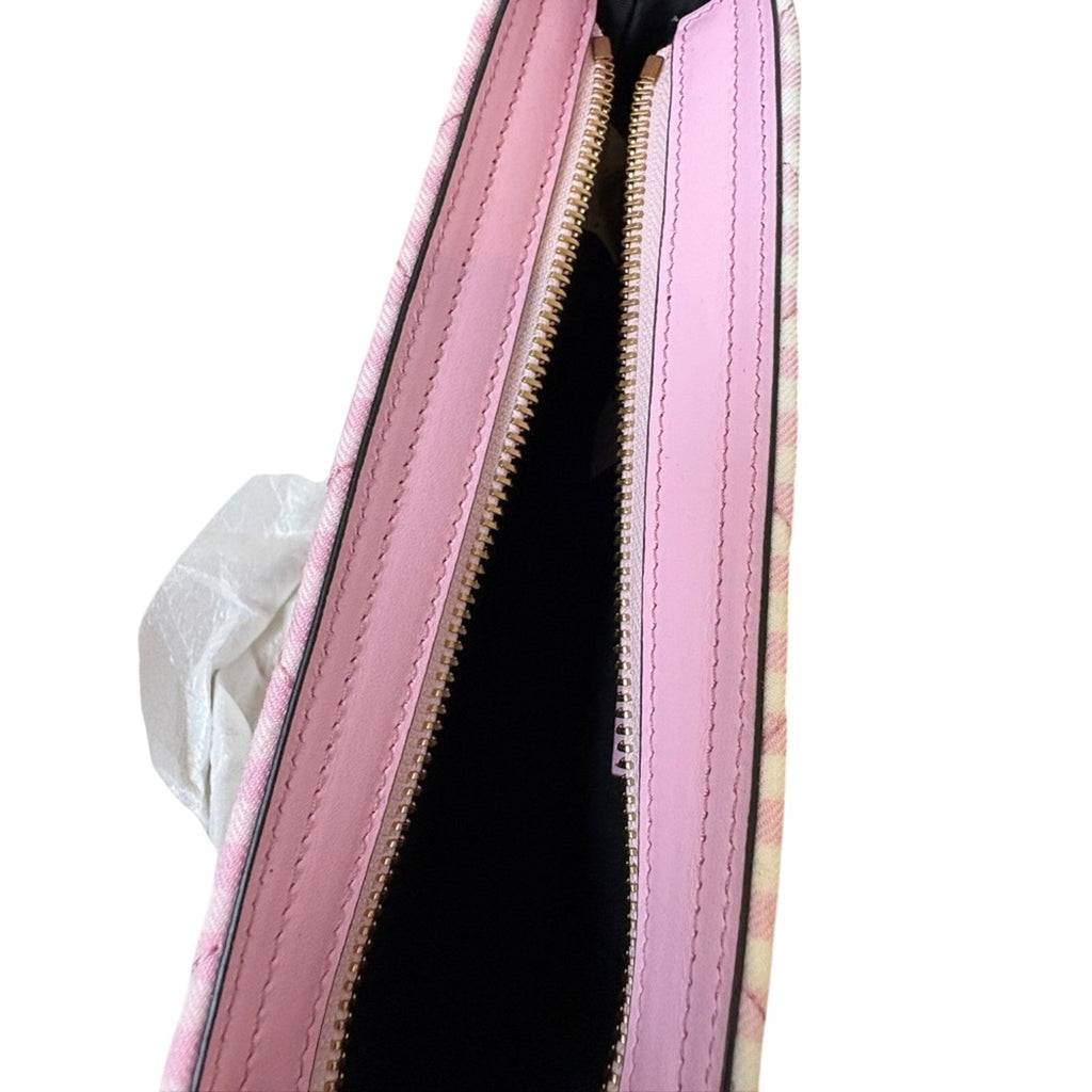 Versace Pink Shoulder Bag with Gold Emblem