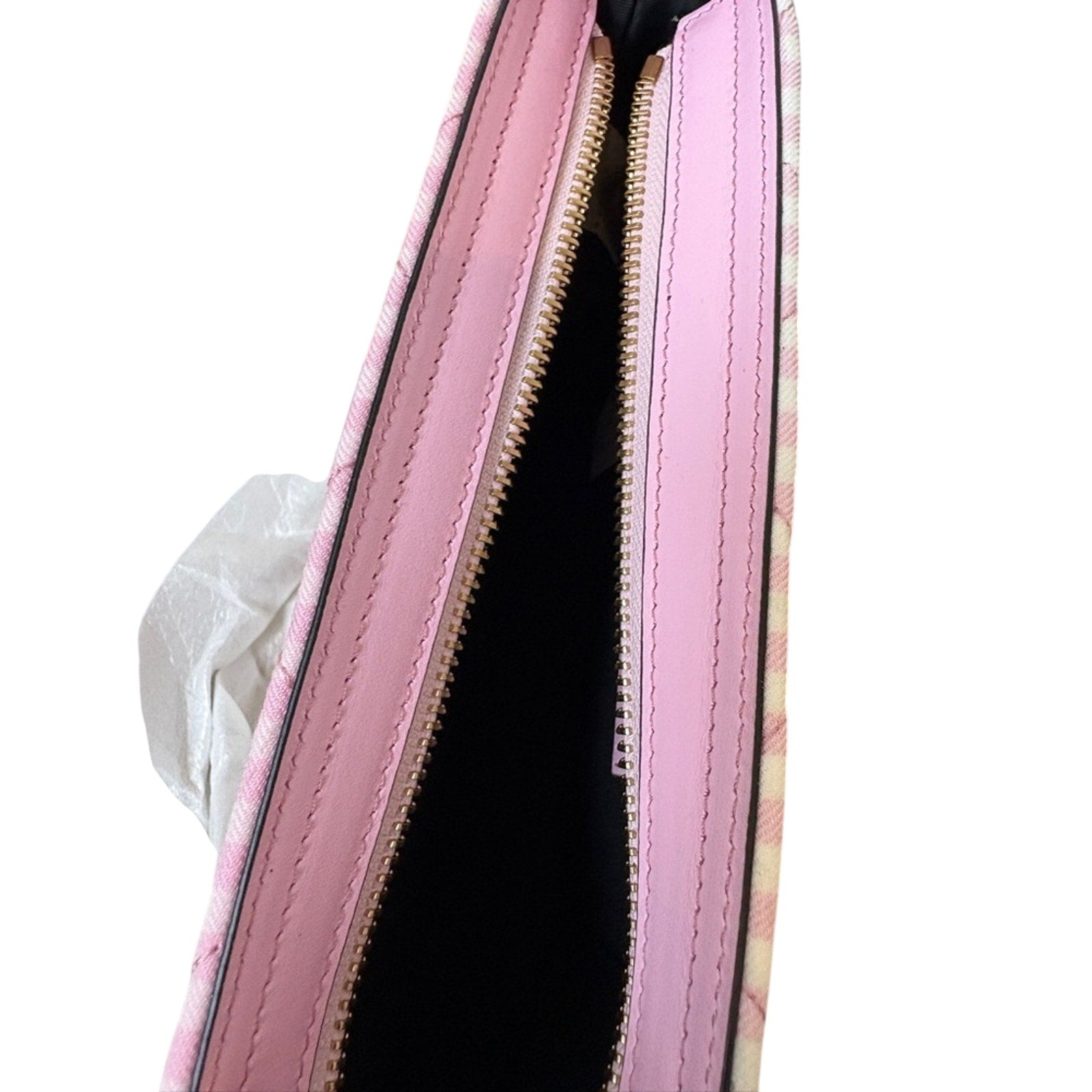 Versace Pink Shoulder Bag with Gold Emblem