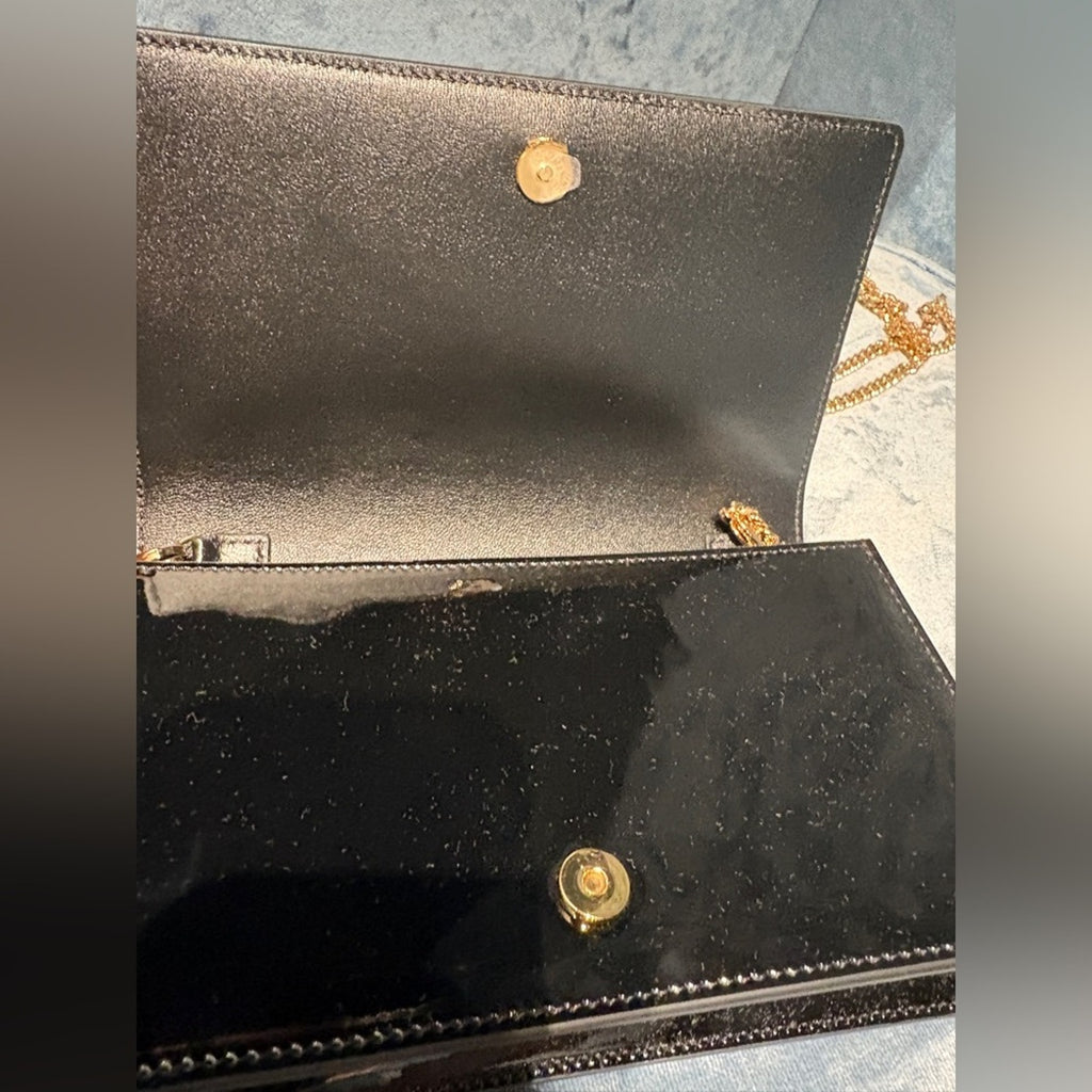 Versace Black and Gold Medusa patent leather Women's Bag NWT