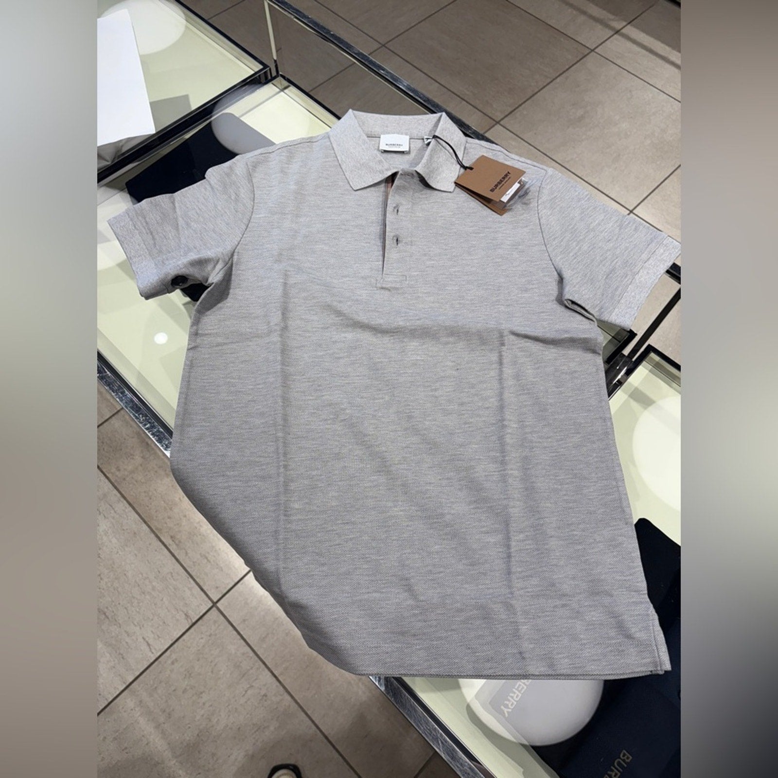 Burberry men’s polo grey