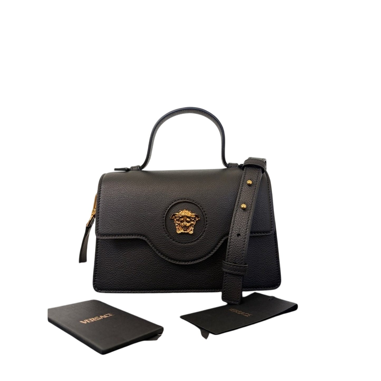 Versace La Medusa Top Handle Crossbody Bag Black NWT
