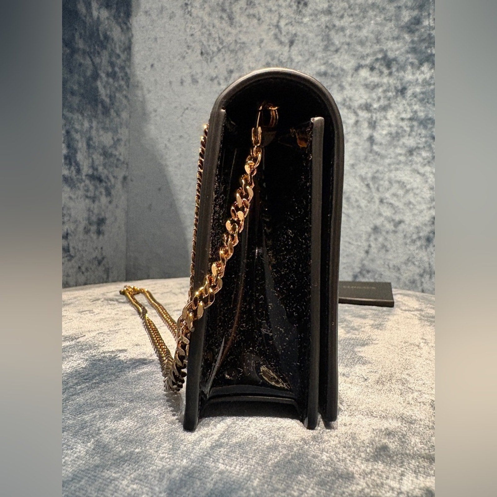 Versace Black and Gold Medusa patent leather Women's Bag NWT