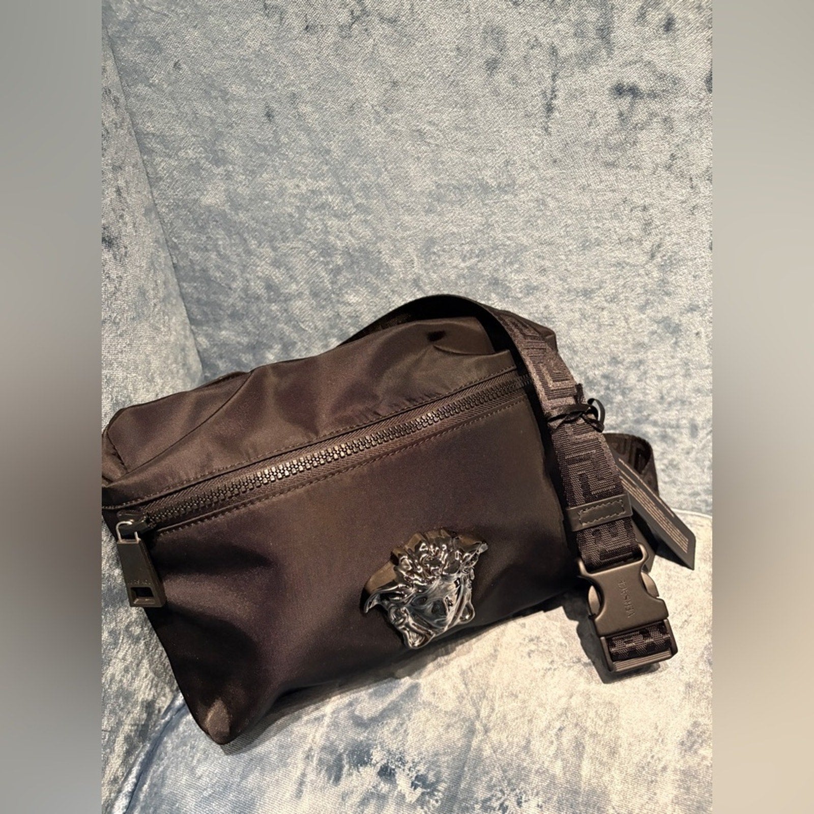 Versace Black Belt Bag with Medusa
