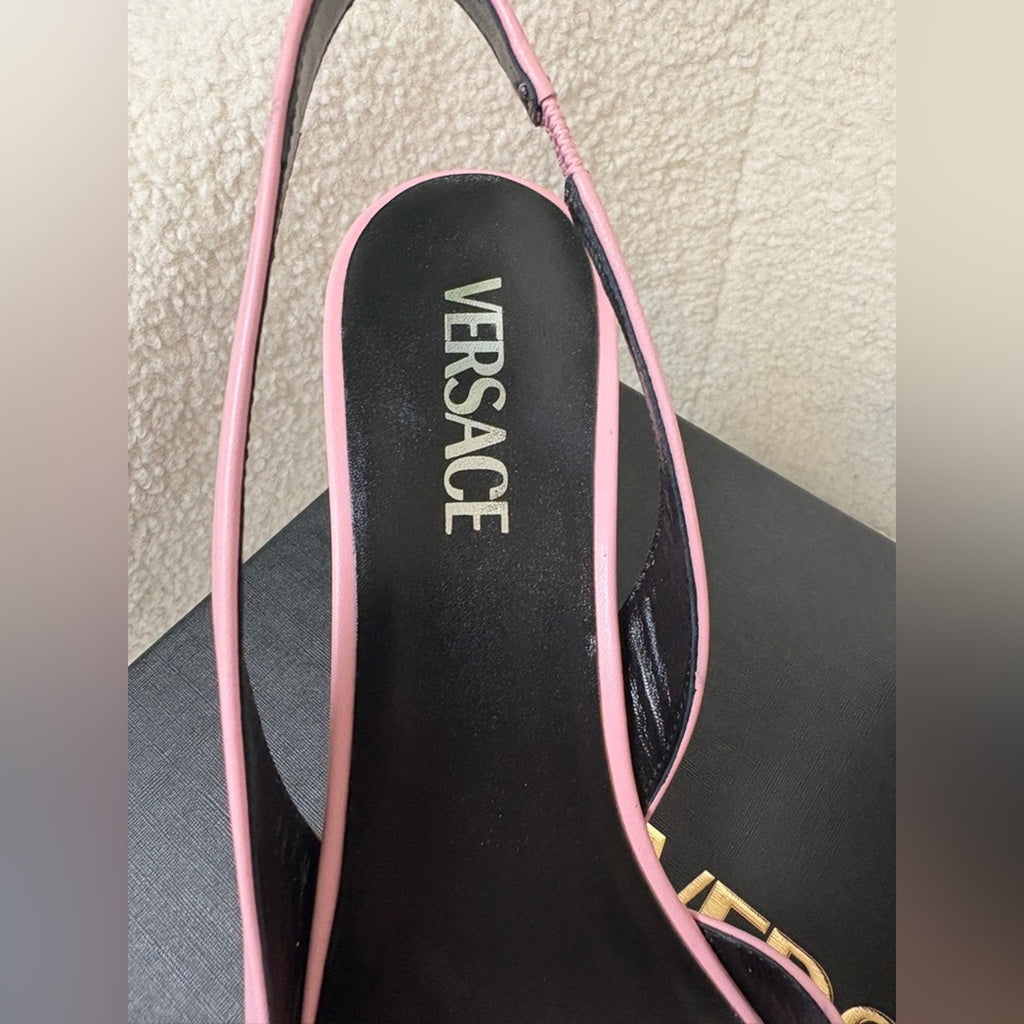 Versace Pink Medusa Women's Slingback Heels