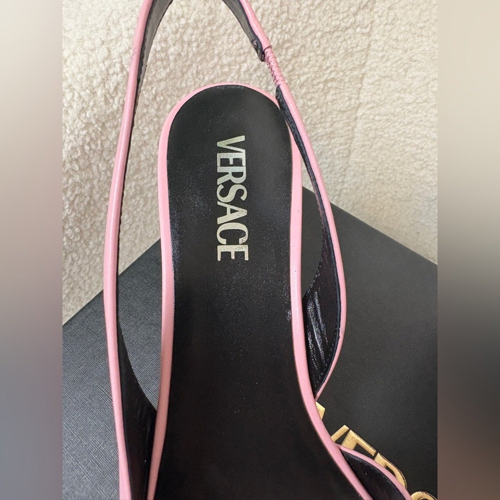 Versace Pink Medusa Women's Slingback Heels