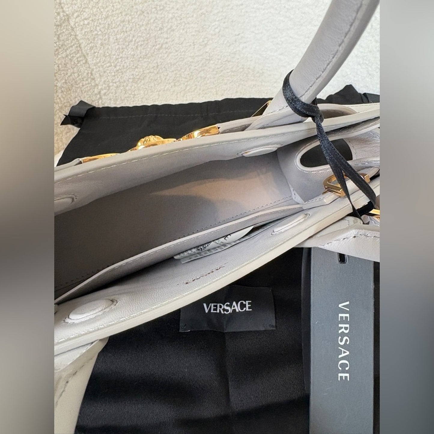 Versace Gray small Medusa '95 tote bag NWT