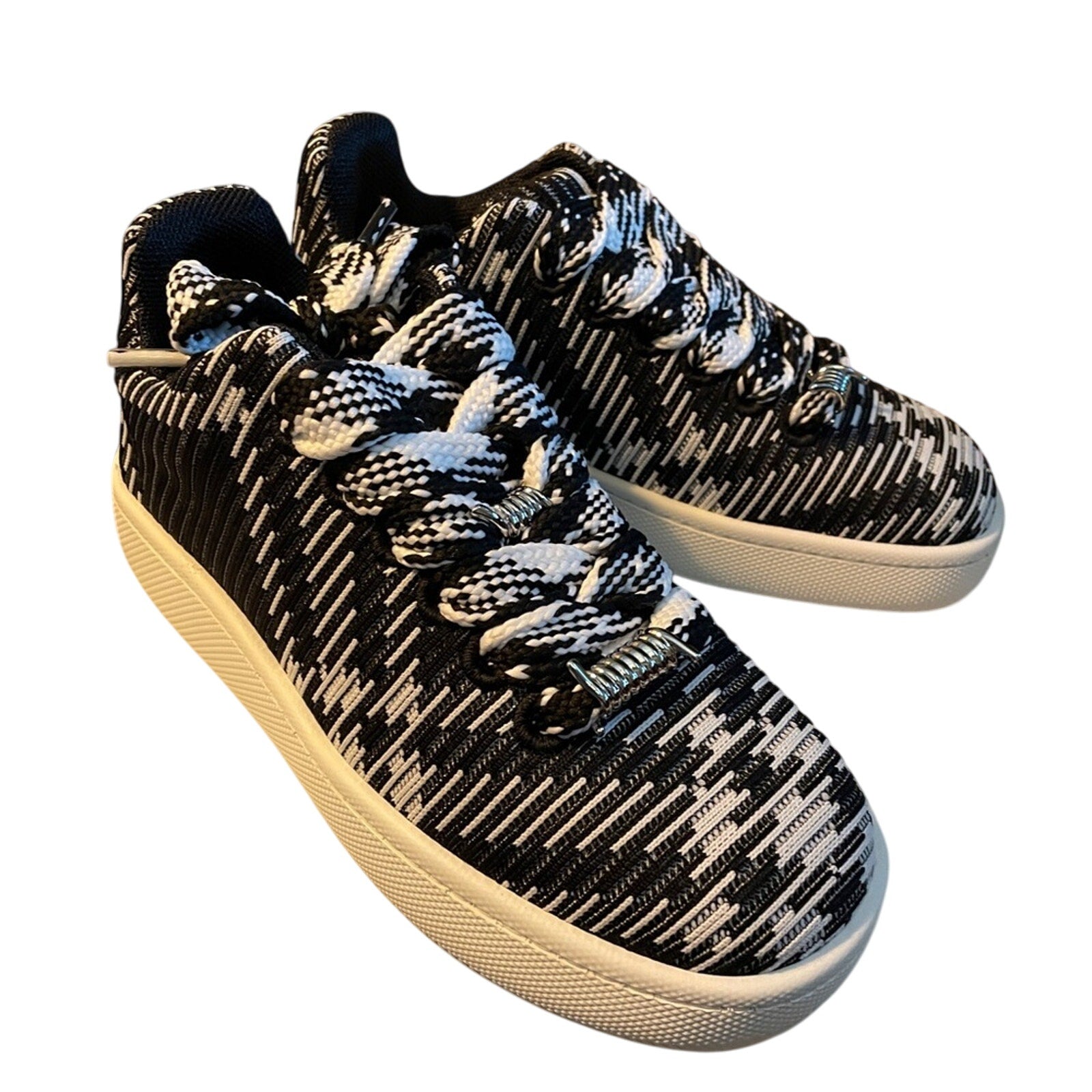 Burberry Box Check Knit Low-Top Sneakers