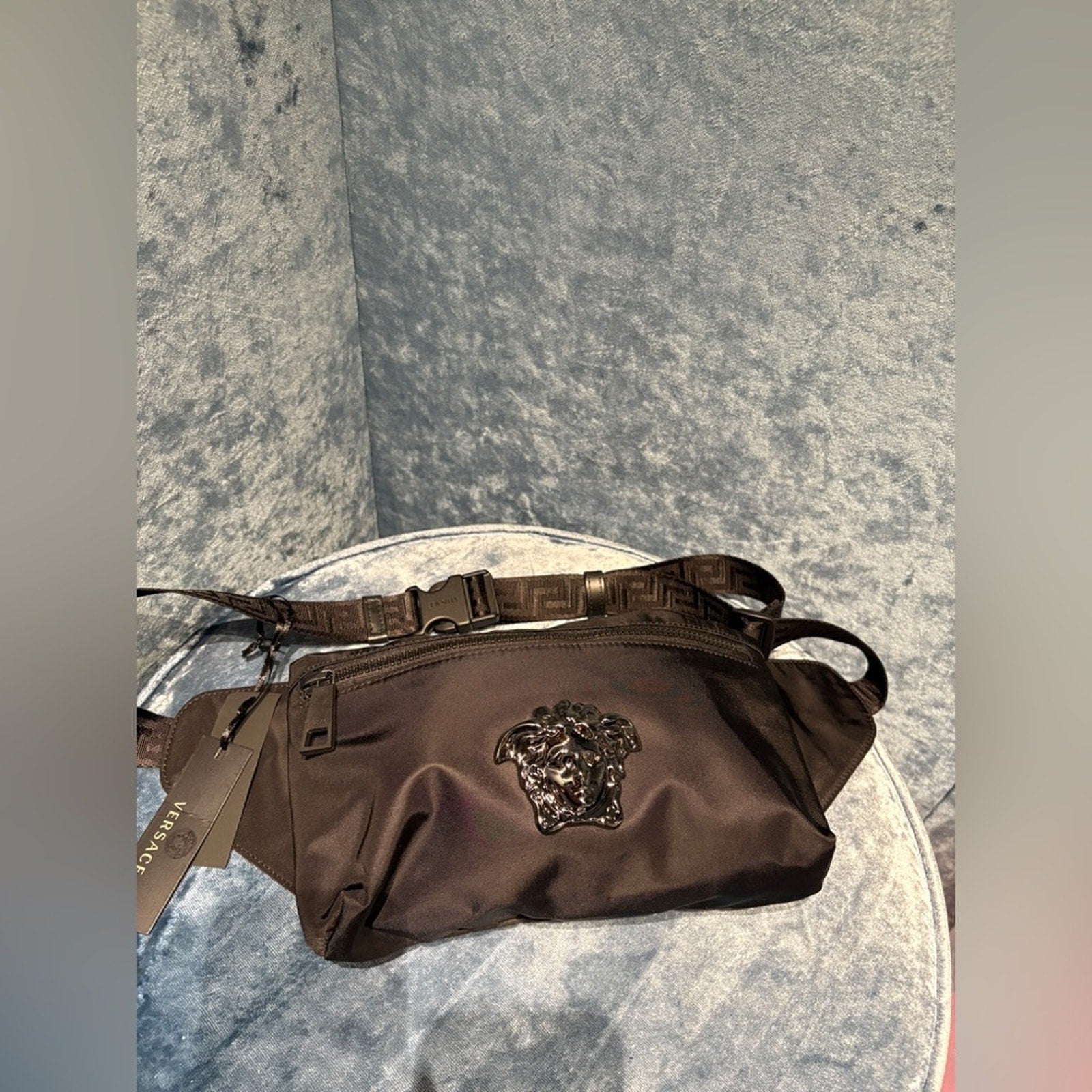 Versace Black Belt Bag with Medusa