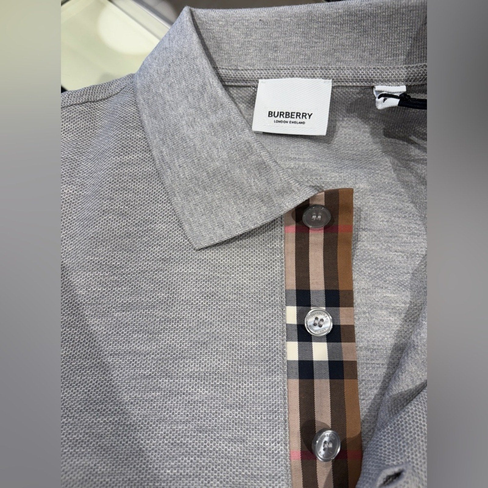 Burberry men’s polo grey