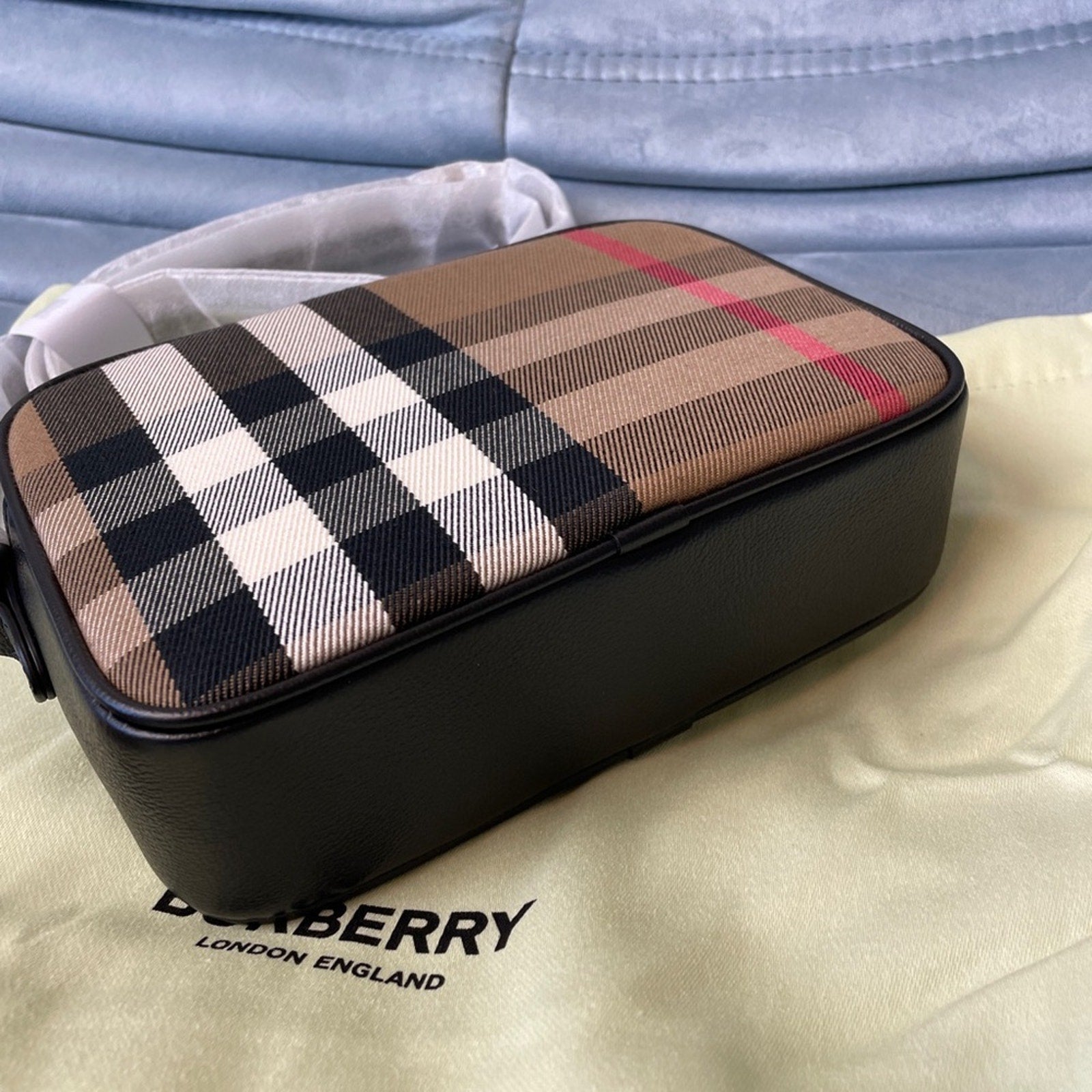 Burberry Checkered Crossbody camera Bag small black
