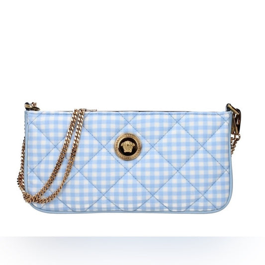 Versace Blue Checkered Women's Bag