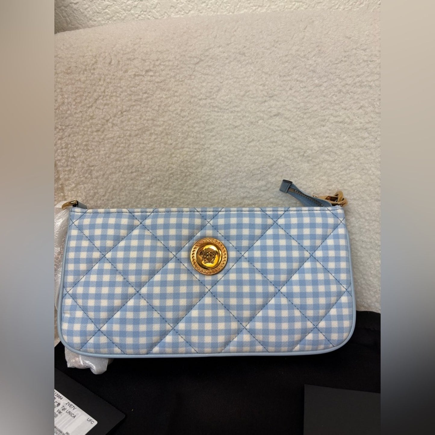 Versace Blue Checkered Women's Bag