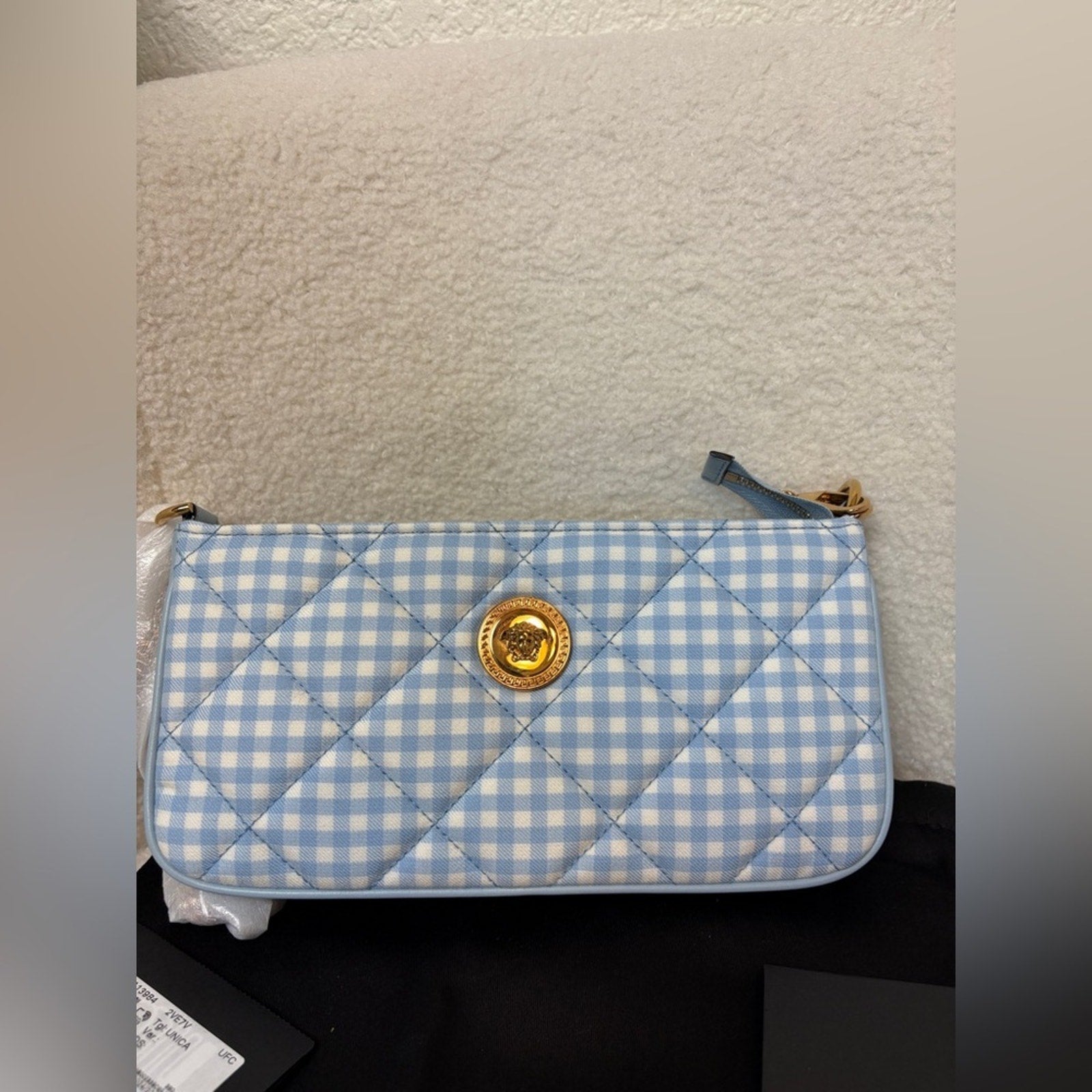 Versace Blue Checkered Women's Bag