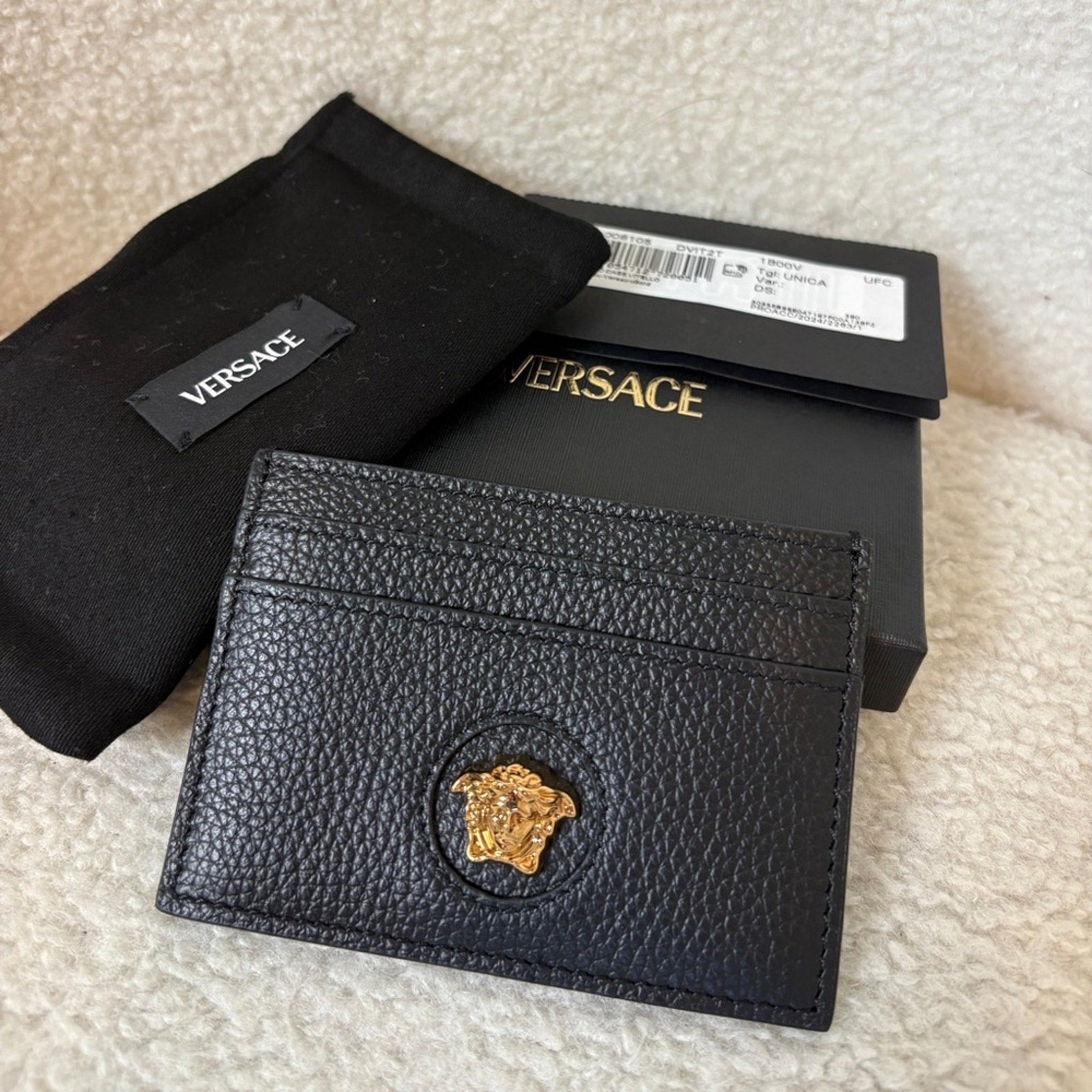 Versace Medusa Black and Gold Card Holder