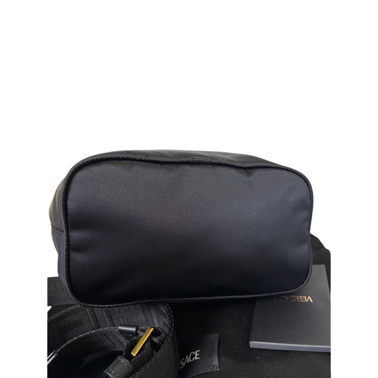 Versace Medusa Black and Gold bucket bag