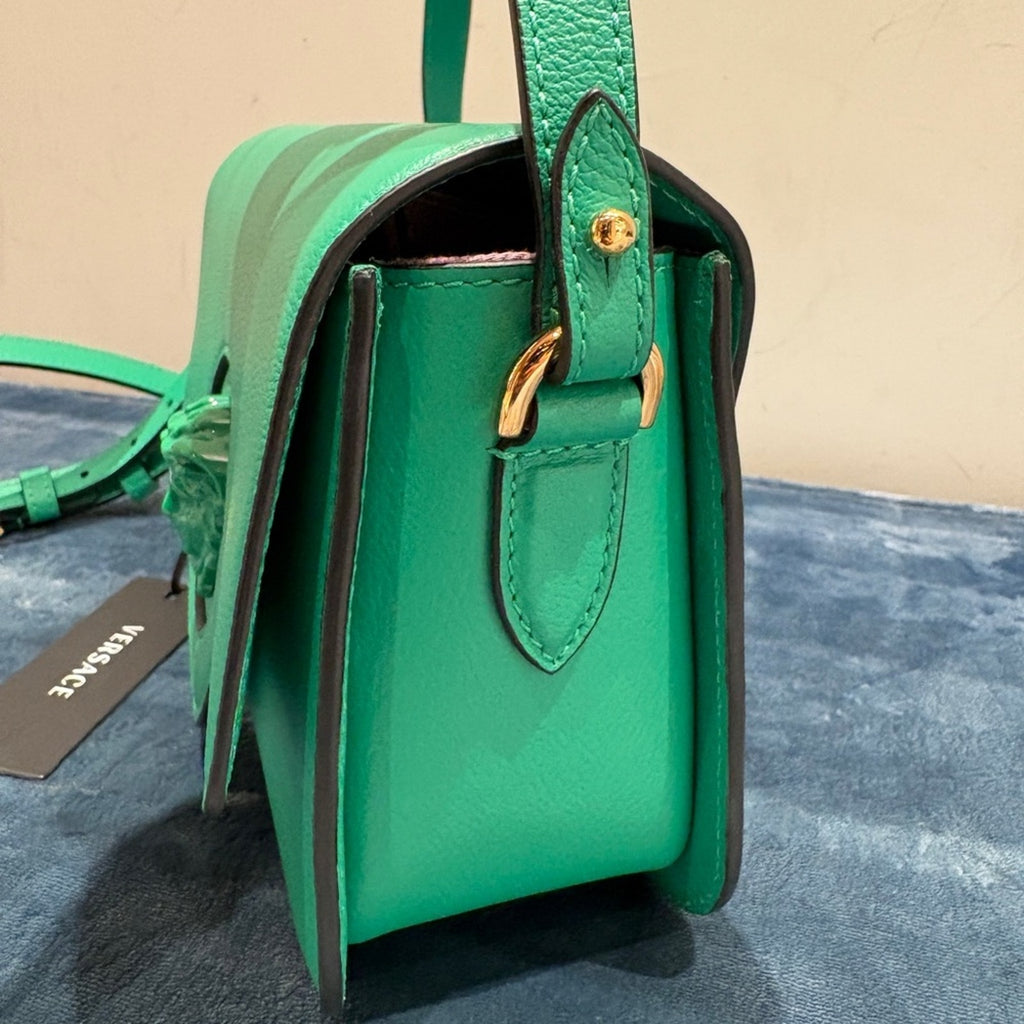 Versace Vibrant Green Crossbody Bag with Medusa NWT