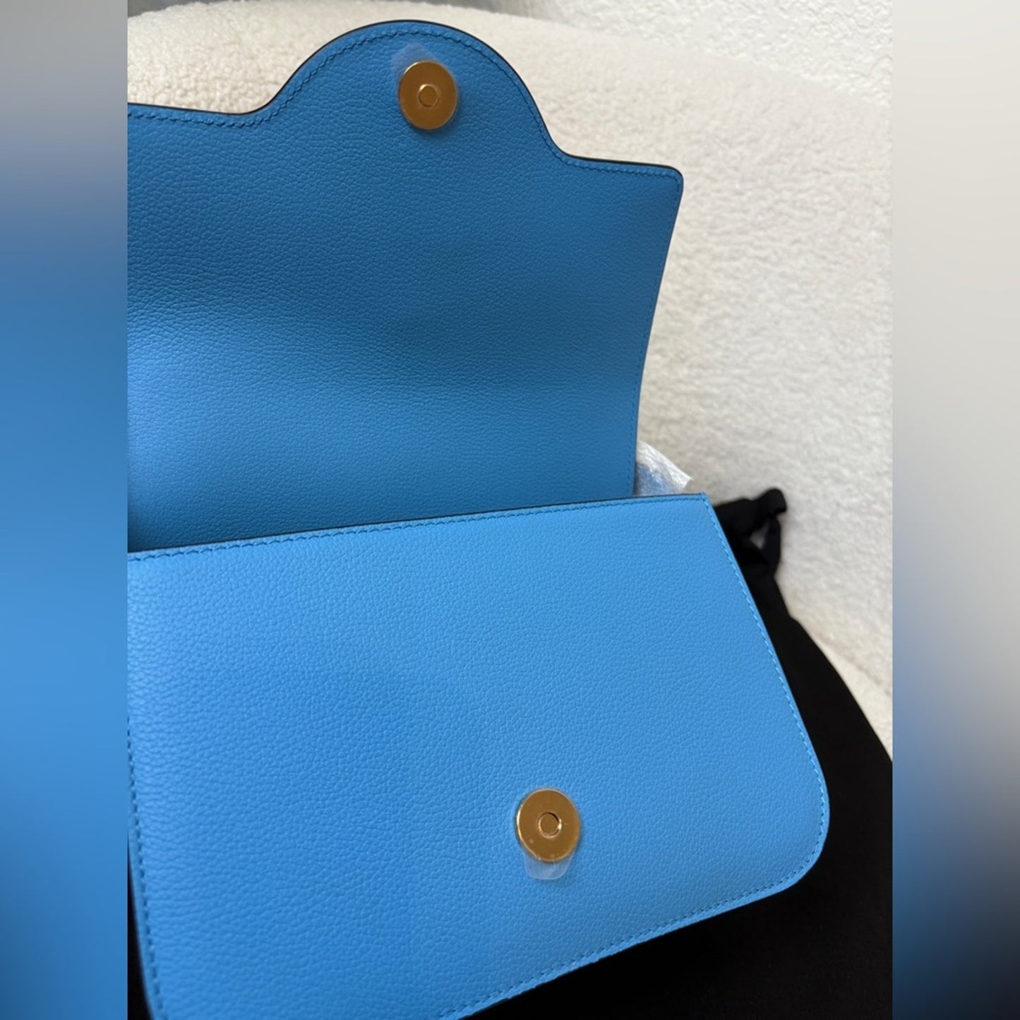 Versace Small La Medusa Shoulder Bag In Blue