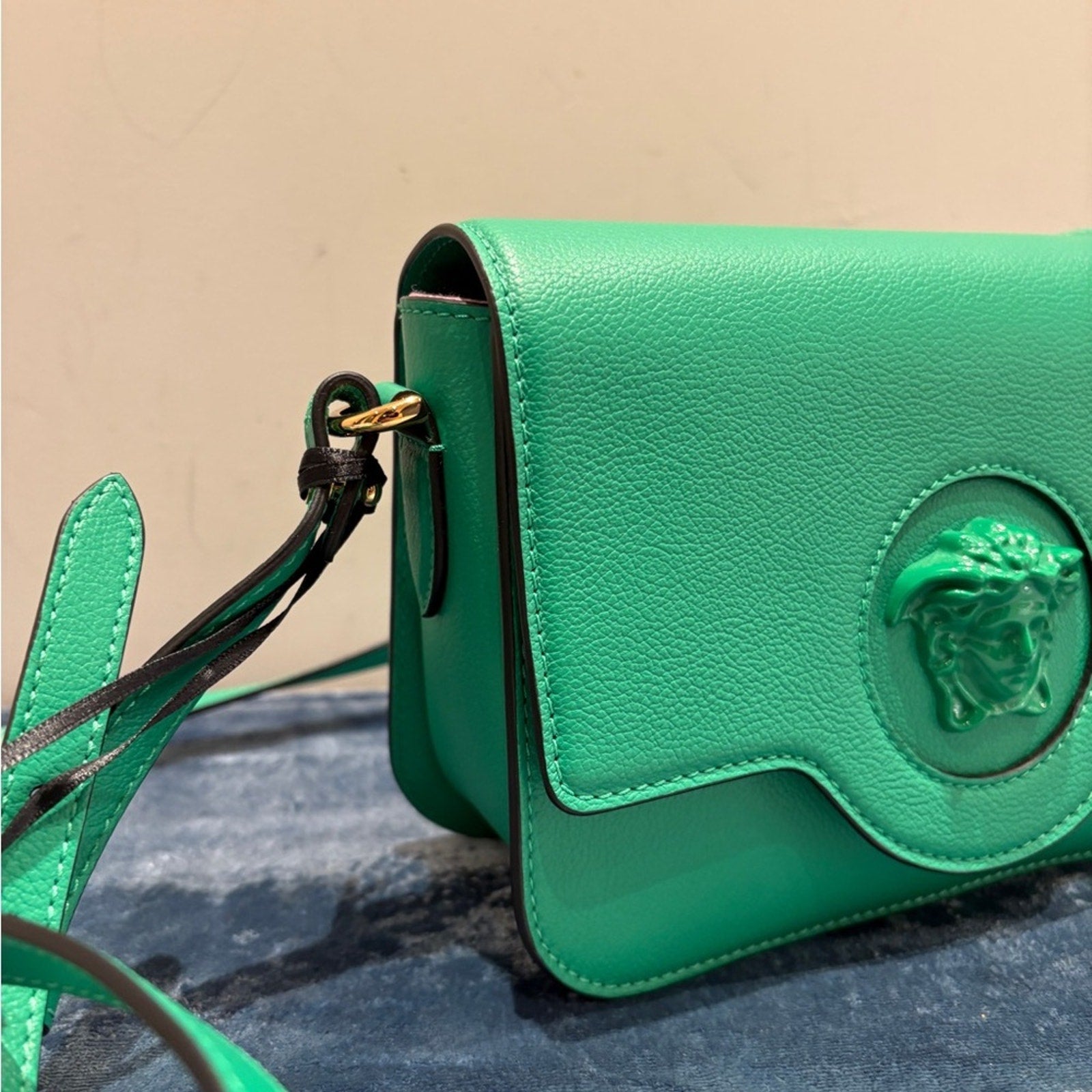 Versace Vibrant Green Crossbody Bag with Medusa NWT