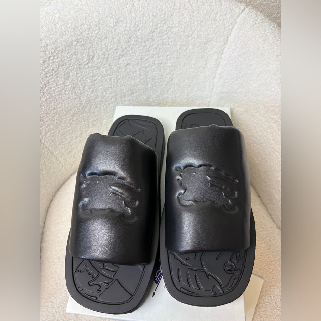 Burberry women’s ekd lambskin leather slides