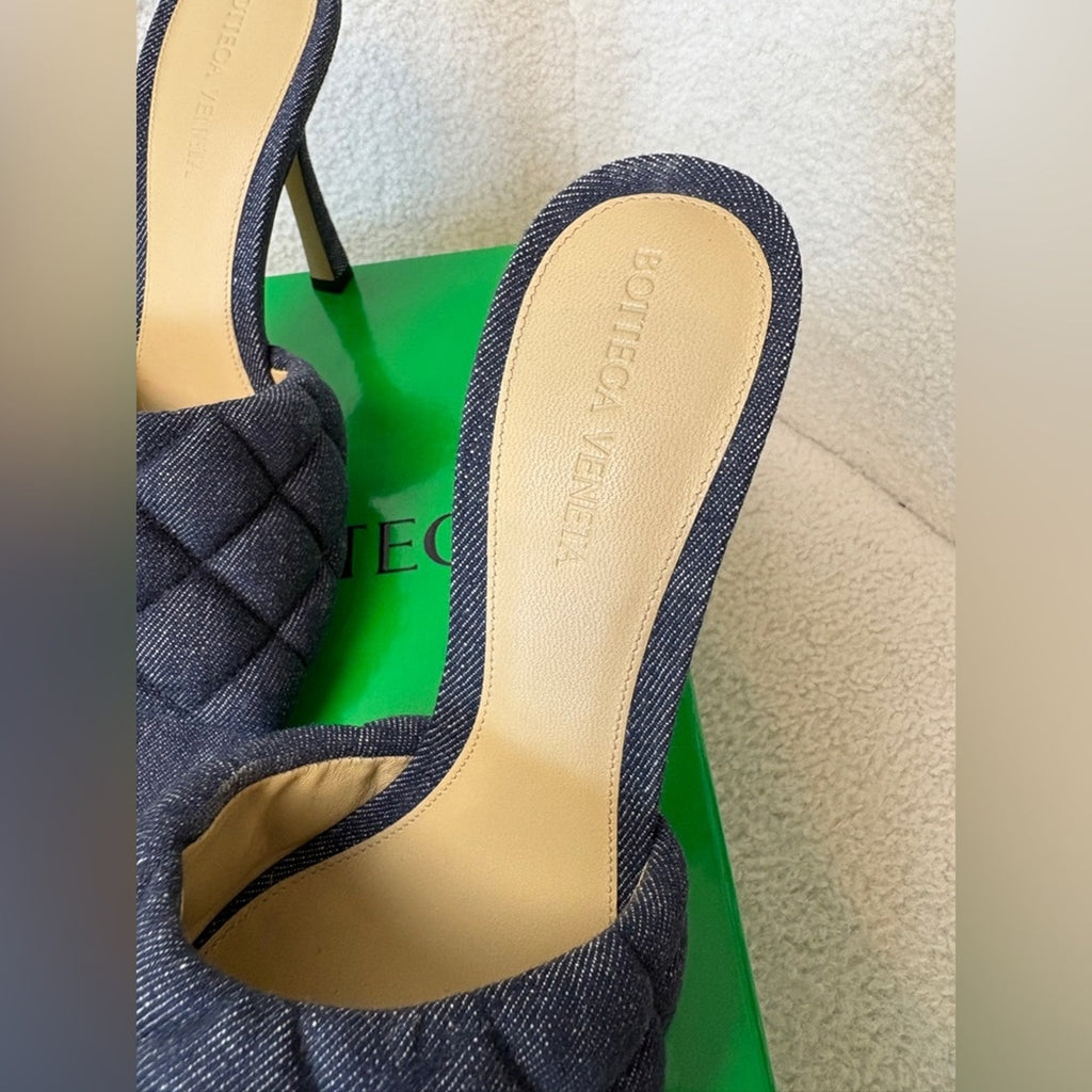 Bottega Veneta Denim Matelasse Padded Mule