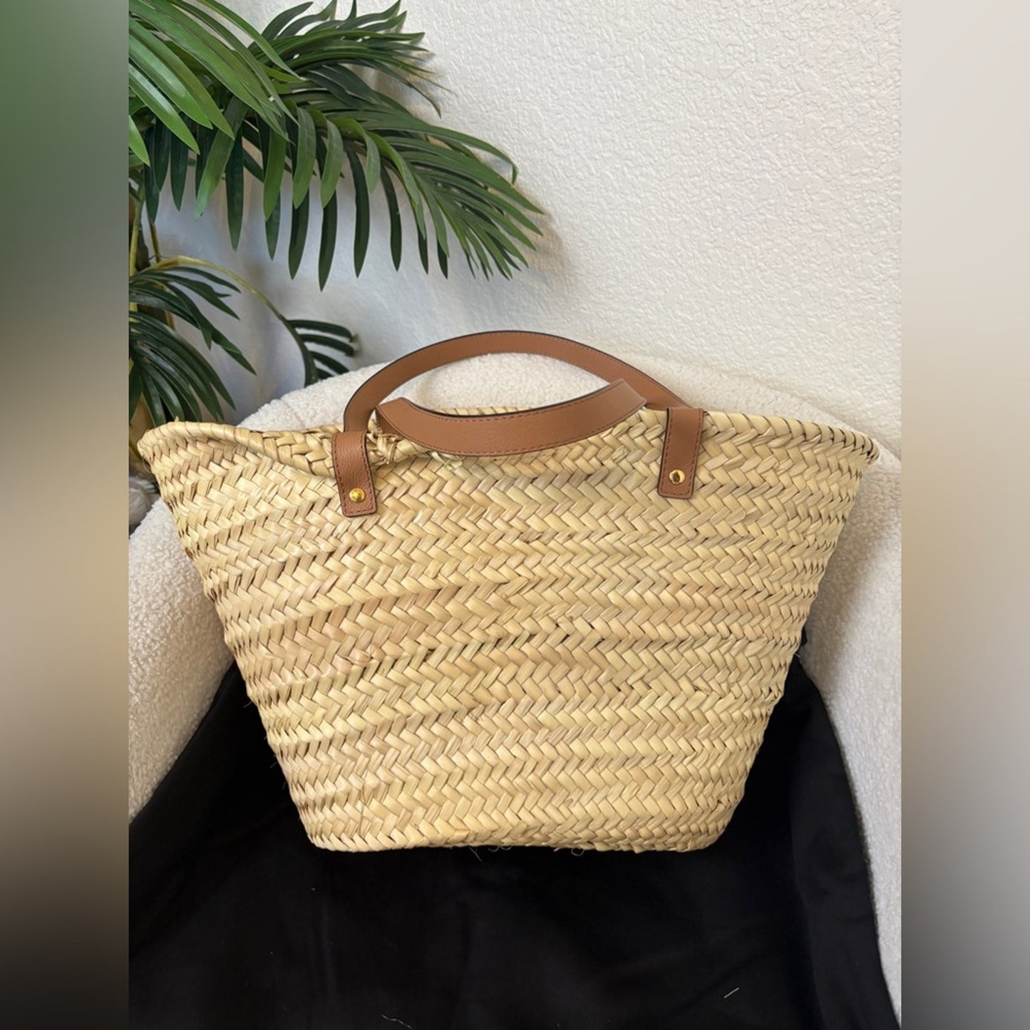 Versace Medusa straw Tan and Brown Tote Bag brown