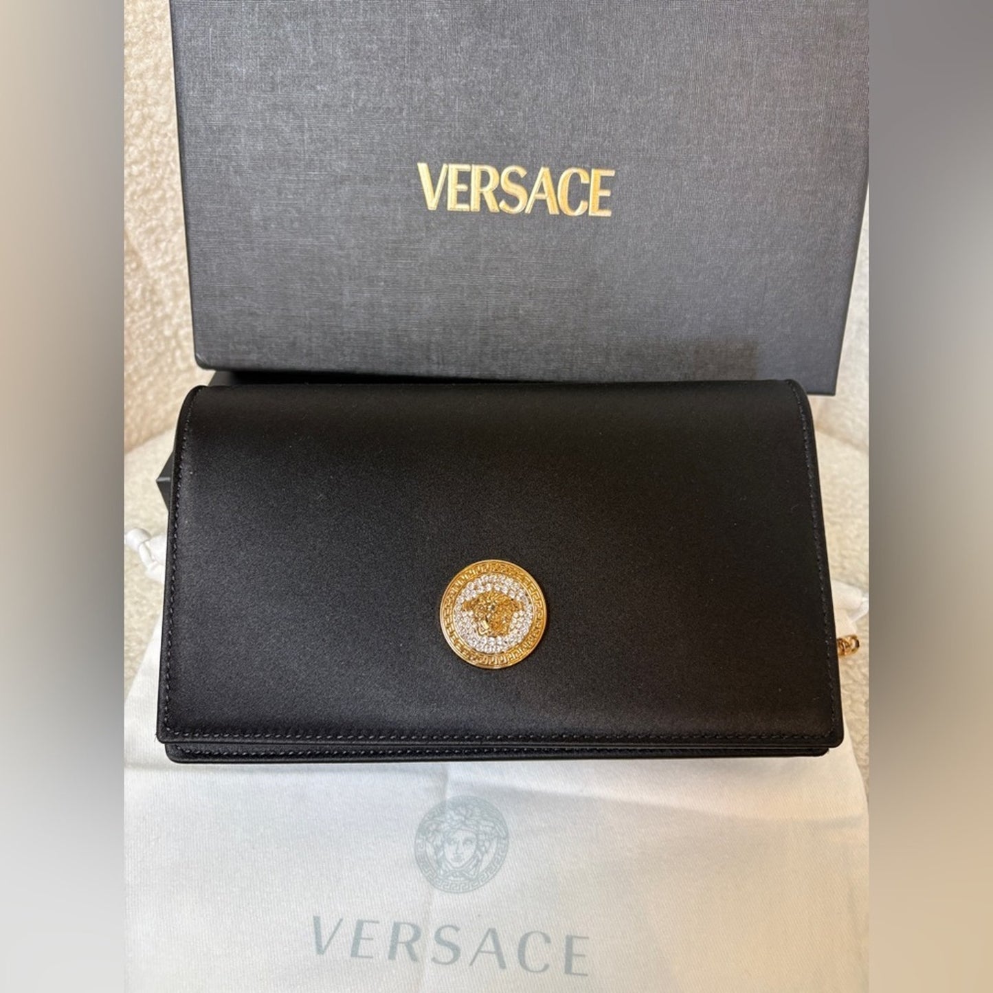 Versace Clutches Women Satin Black