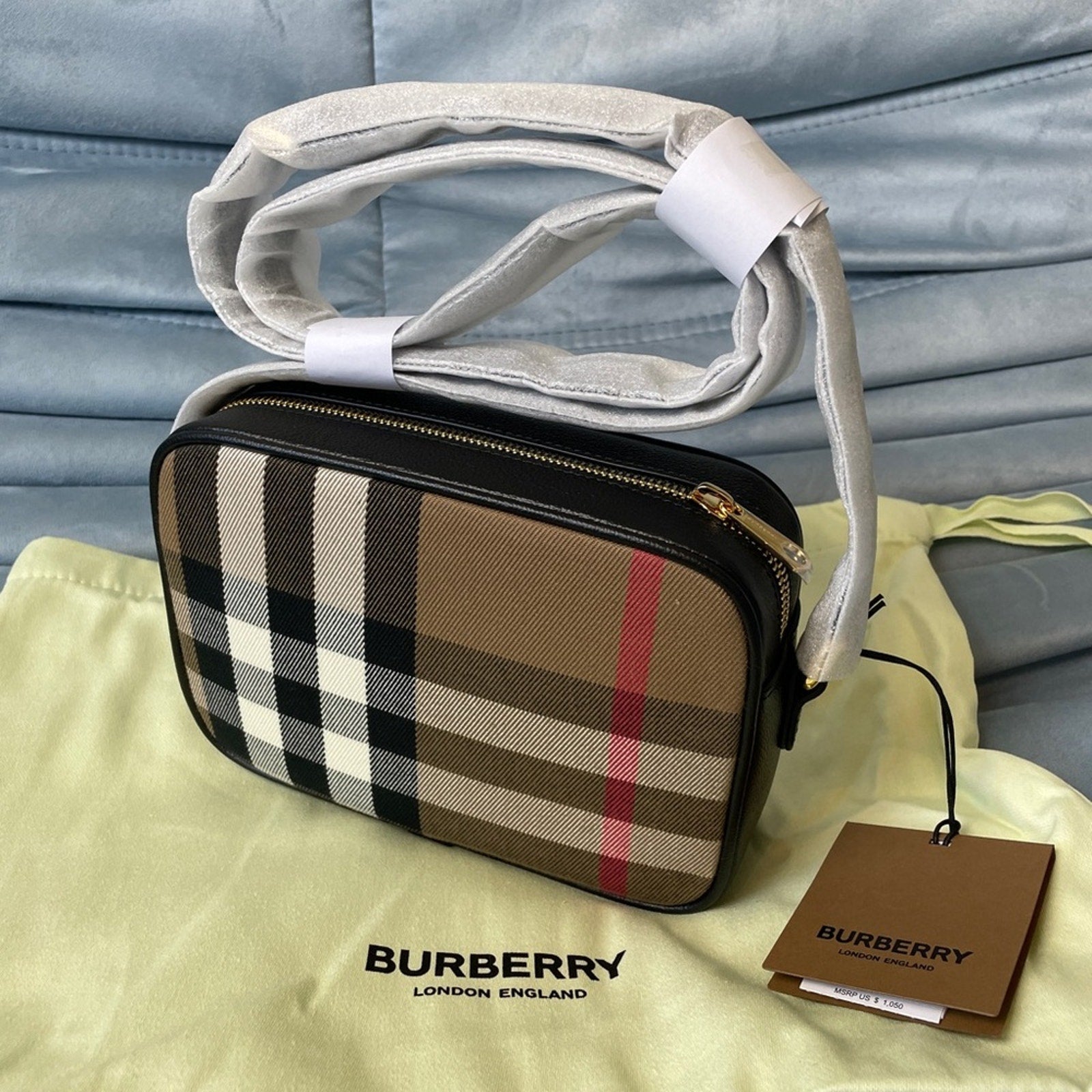 Burberry Checkered Crossbody camera Bag small black