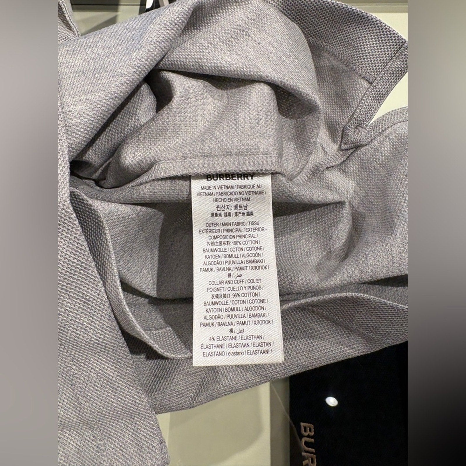 Burberry men’s polo grey