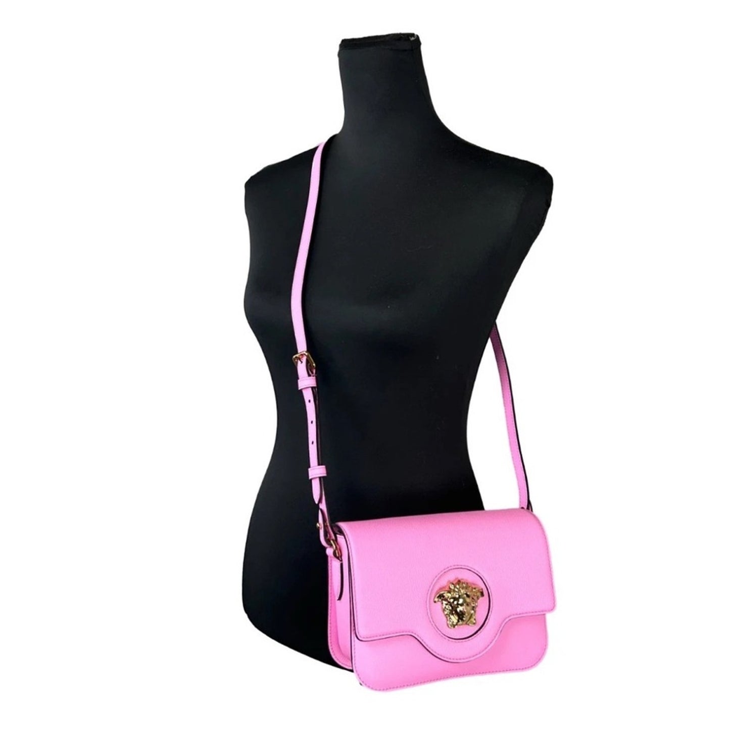 Versace Pink la Medusa Crossbody Bag with Gold Hardware NWT