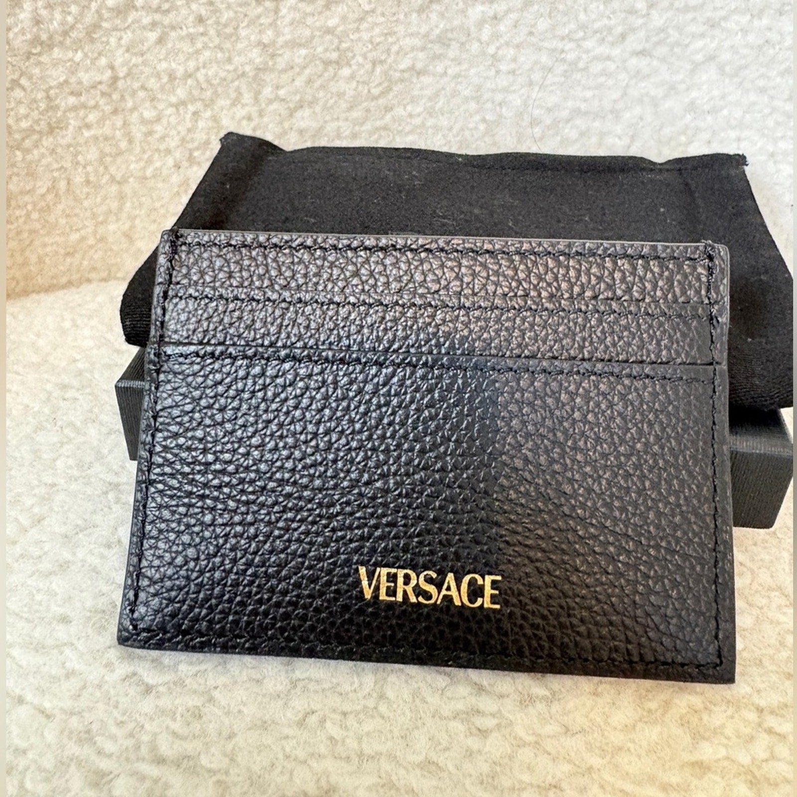 Versace Medusa Black and Gold Card Holder