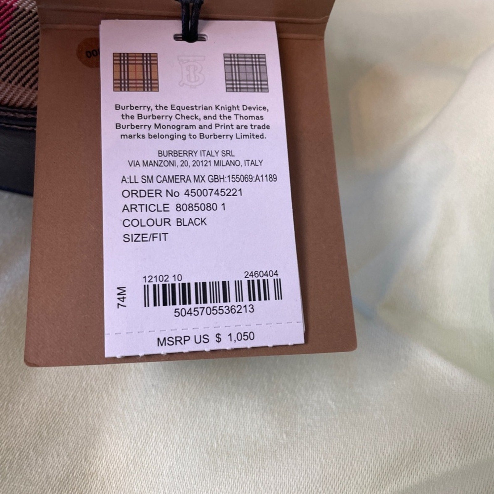 Burberry Checkered Crossbody camera Bag small black