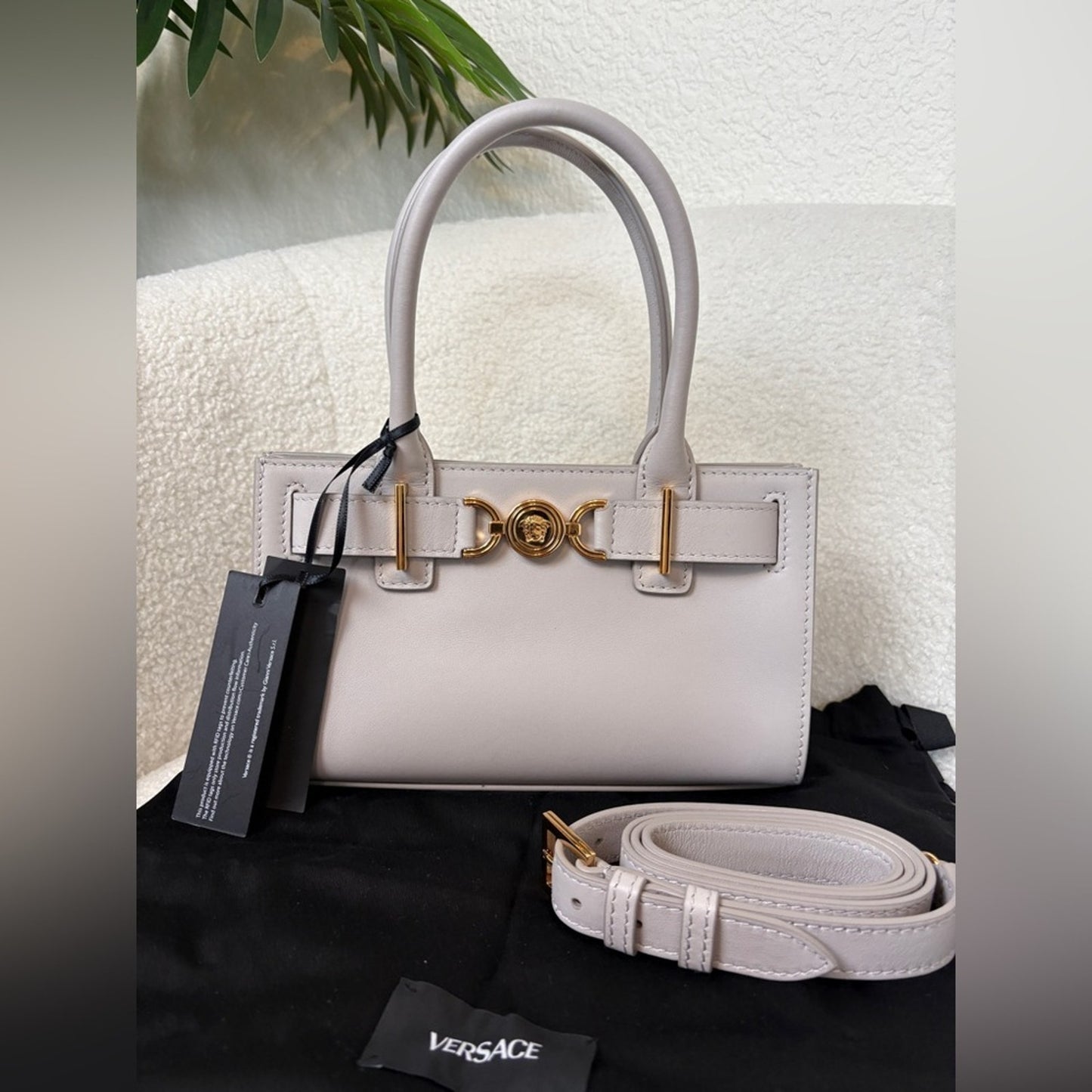 Versace Gray small Medusa '95 tote bag NWT