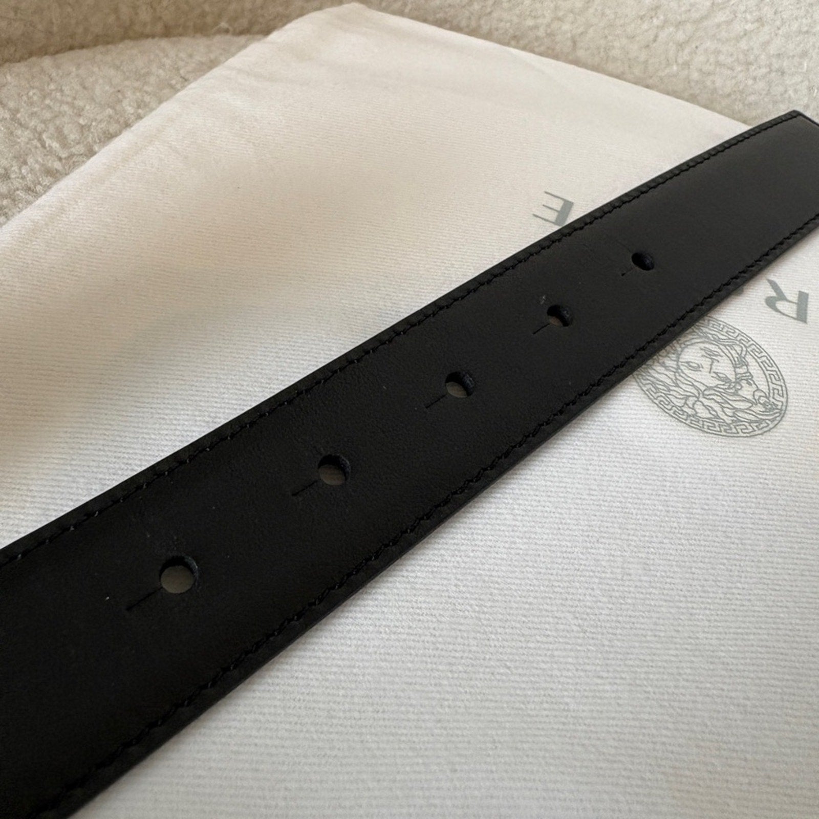 Versace Black Belt Bag with silver Medusa