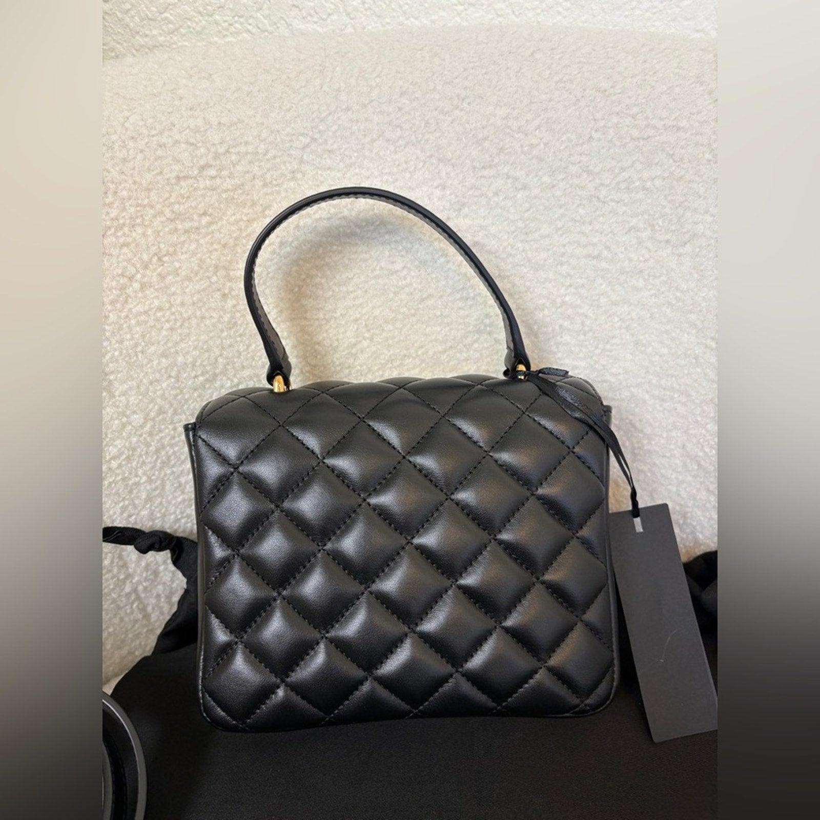 Versace Medusa Black Quilted tophandle crossbody bag