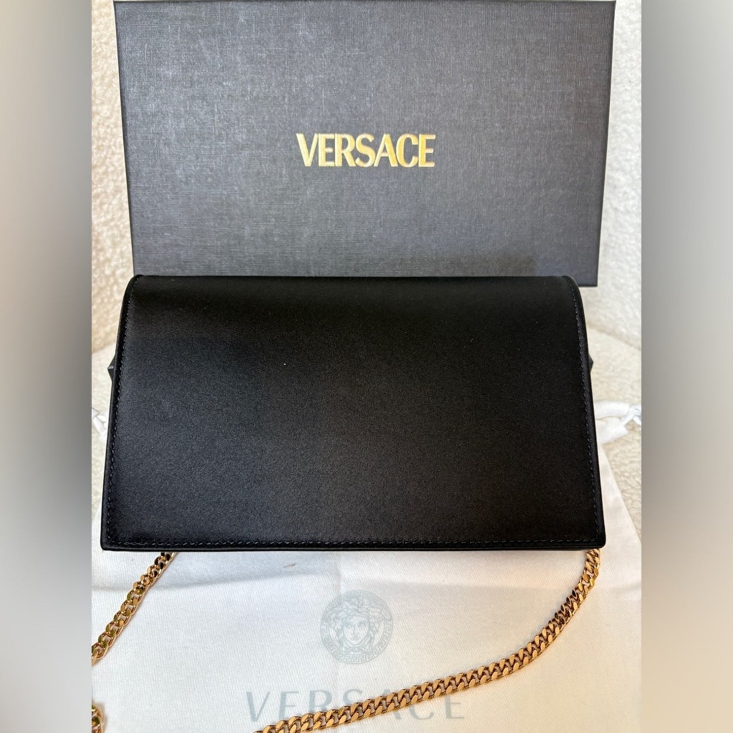 Versace Clutches Women Satin Black