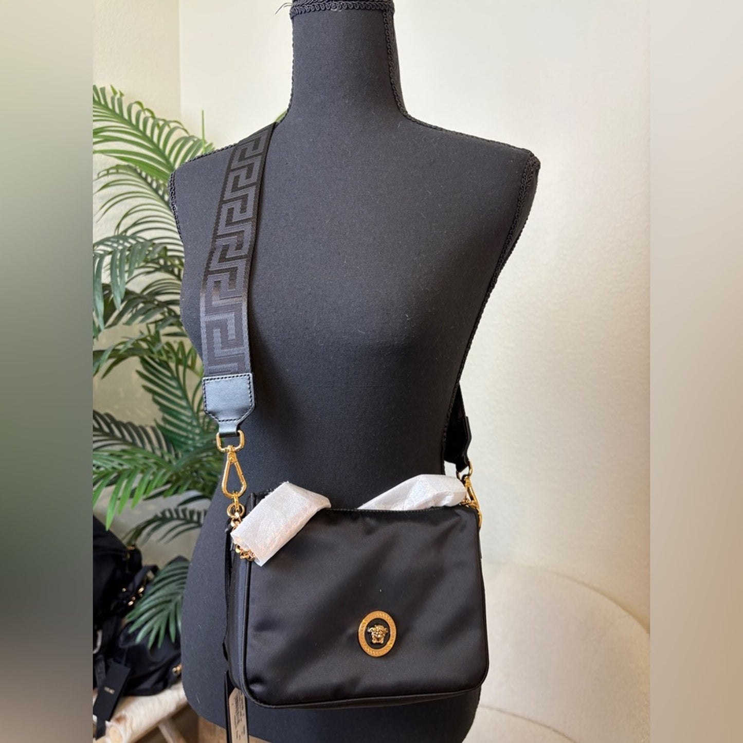 VERSACE Medusa nylon hobo bag