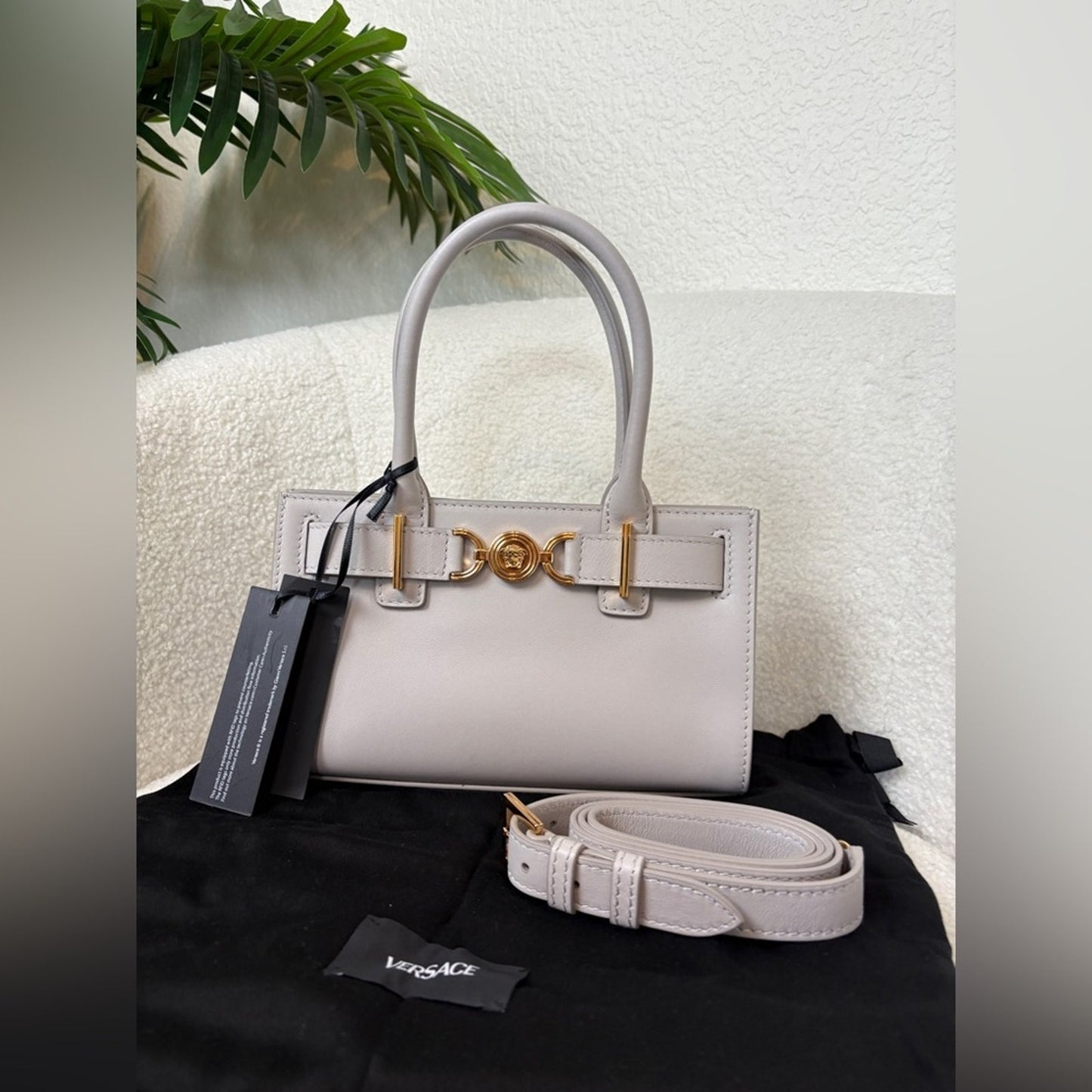Versace Gray small Medusa '95 tote bag NWT