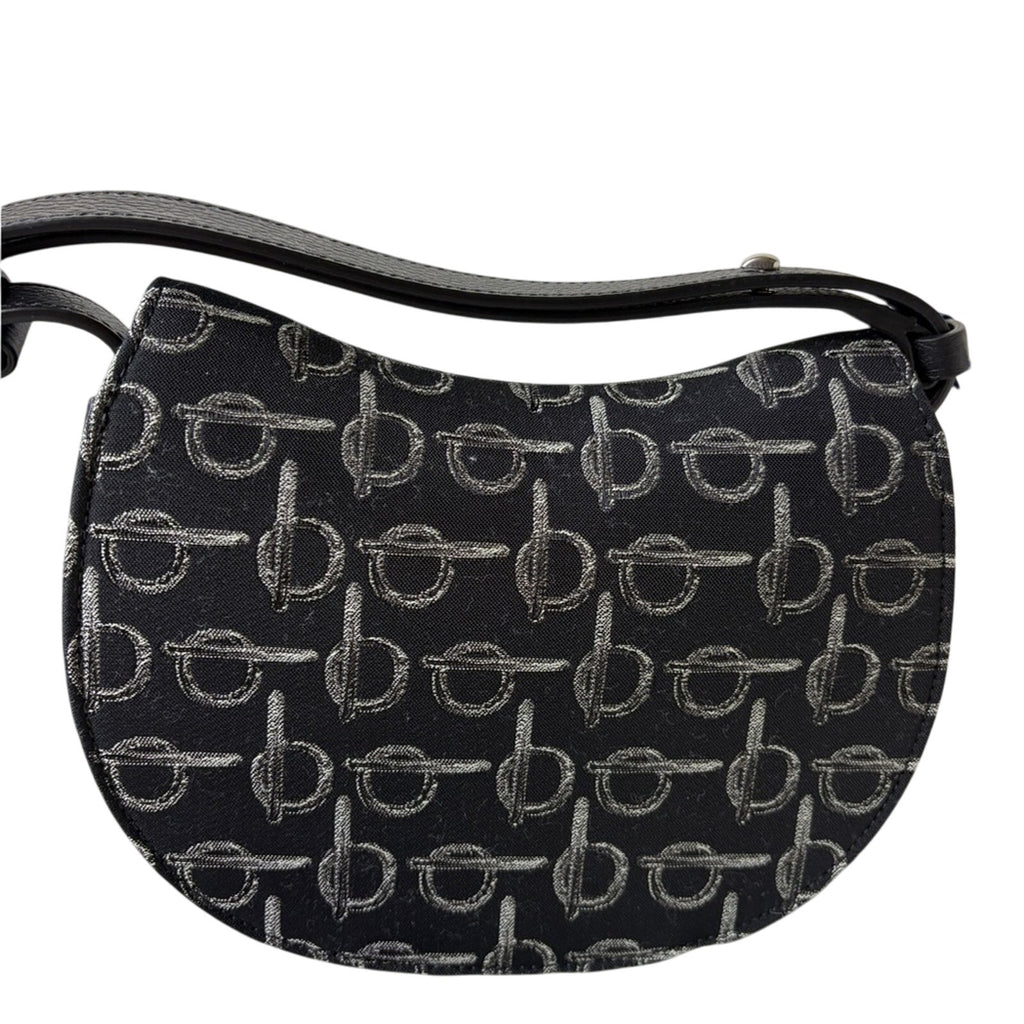 Burberry Mini Rocking Horse Saddle Bag – Black Wool Blend & Leather