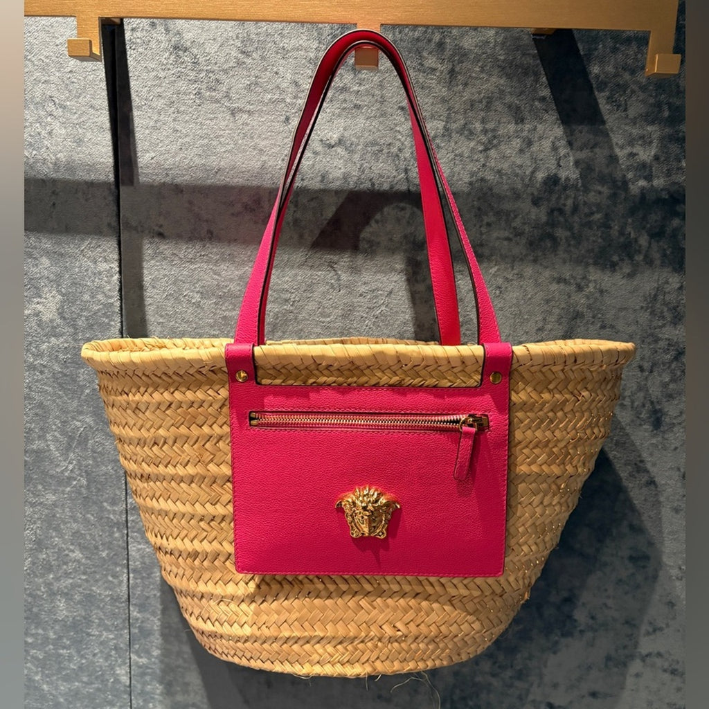 Versace Fuchsia and Natural Tote Bag