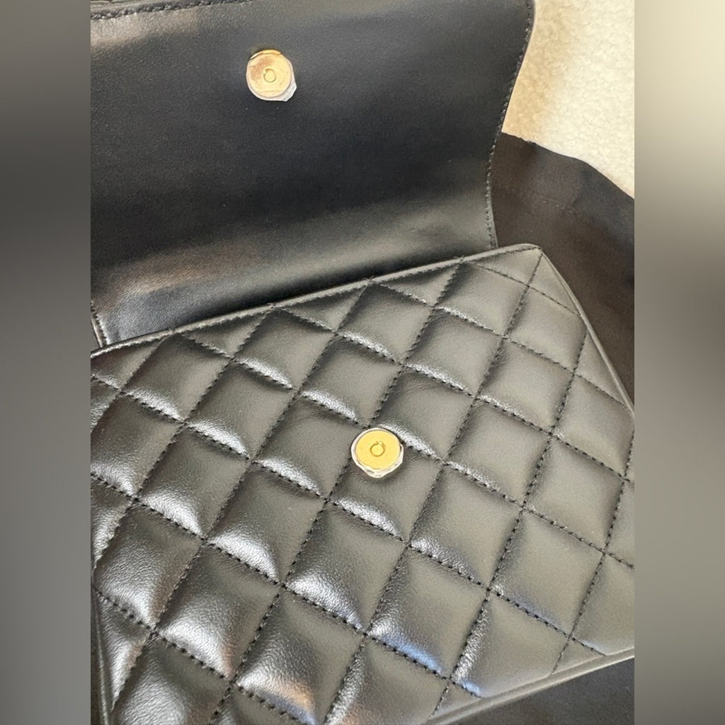 Versace Medusa Black Quilted tophandle crossbody bag