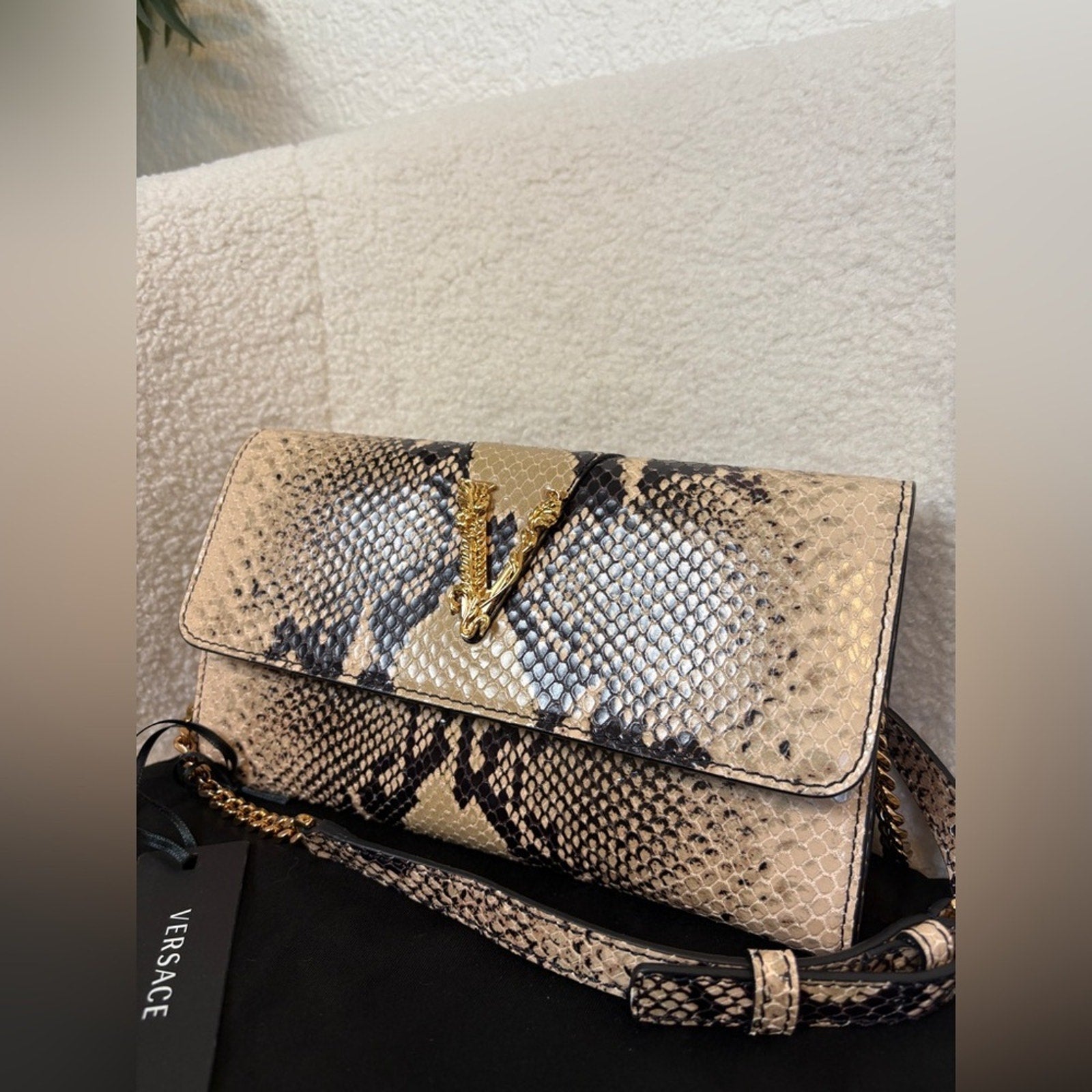 Versace Snake skin Women's Bag with chain