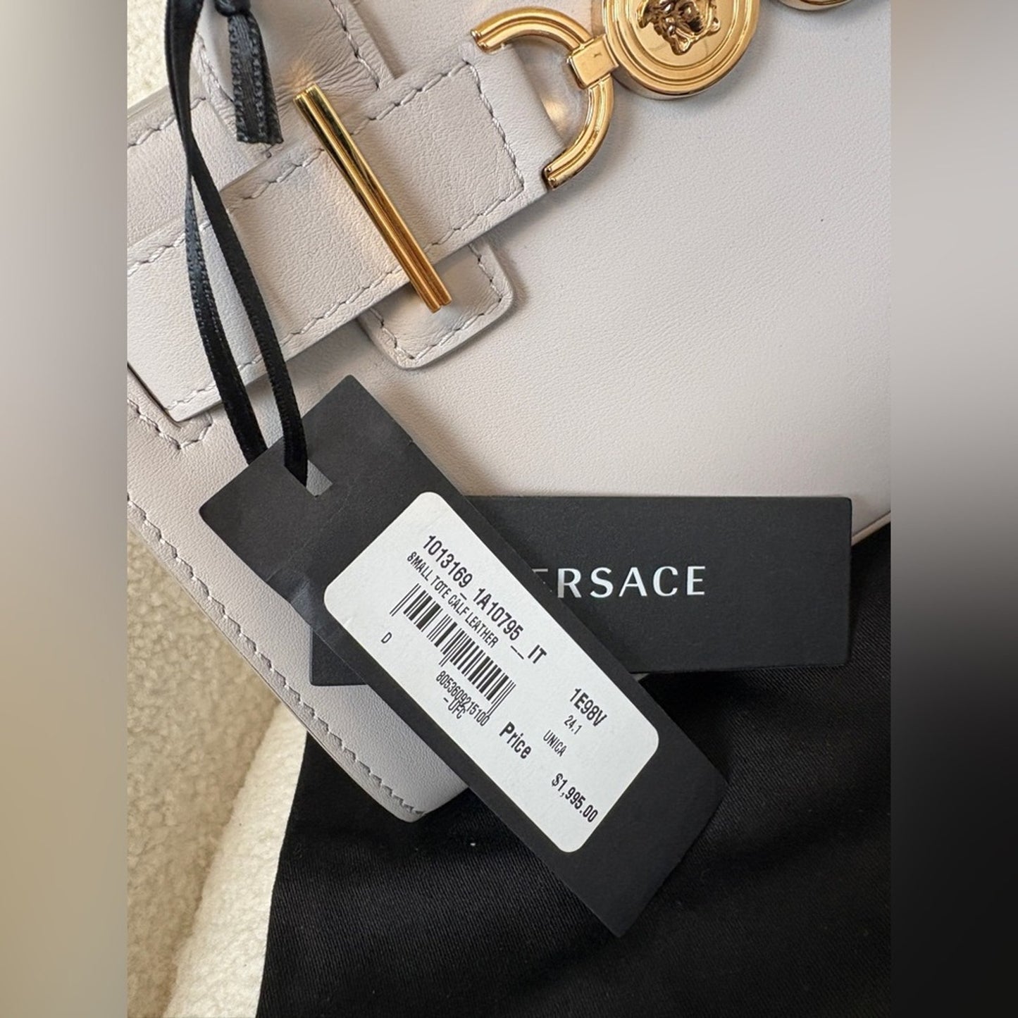 Versace Gray small Medusa '95 tote bag NWT