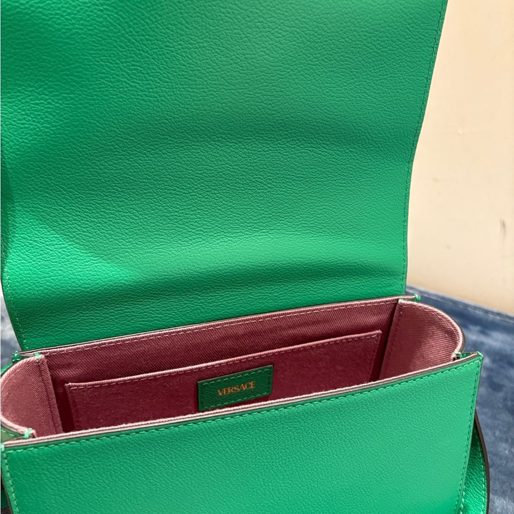 Versace Vibrant Green Crossbody Bag with Medusa NWT