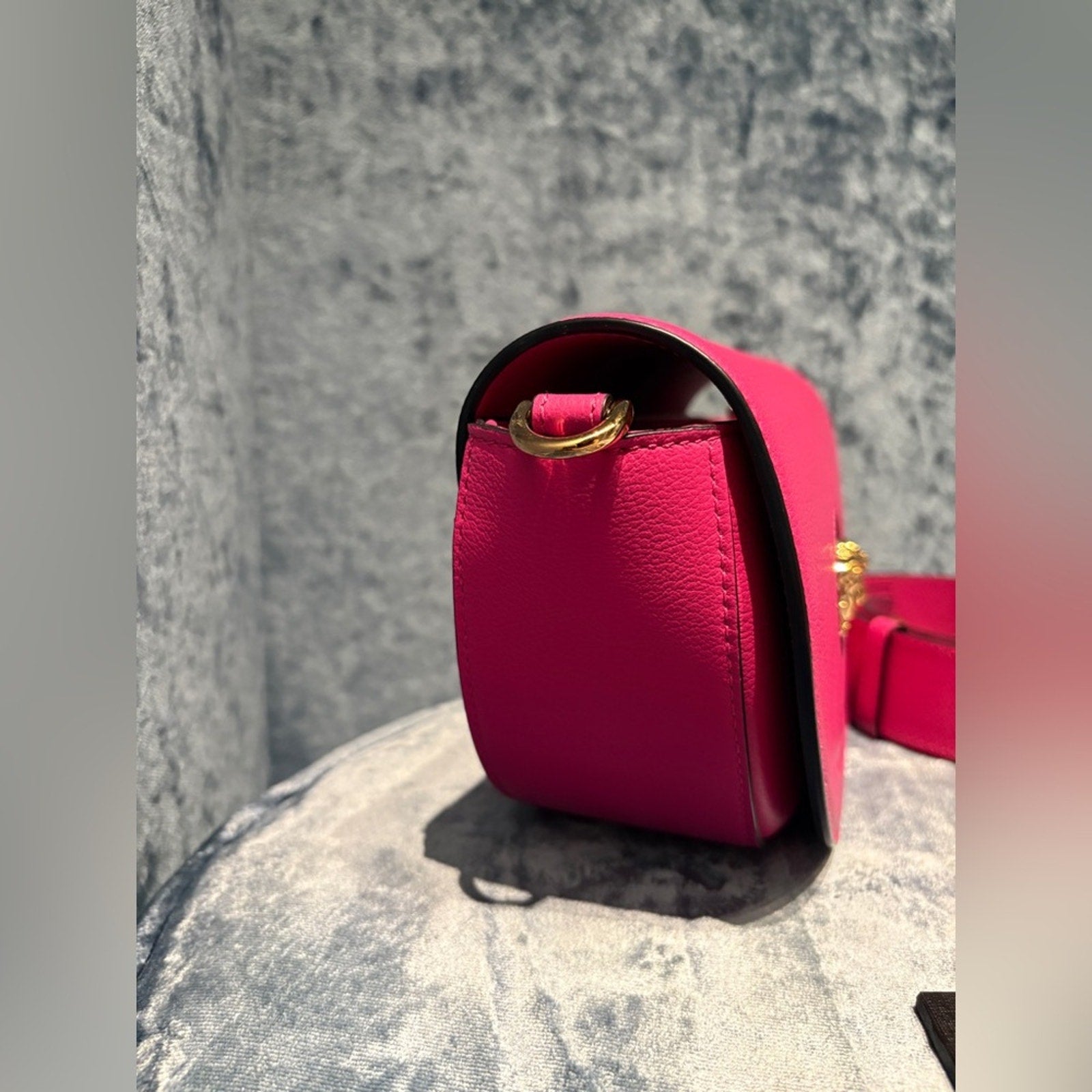 Versace Pink Medusa Leather Crossbody Bag – Gold Hardware